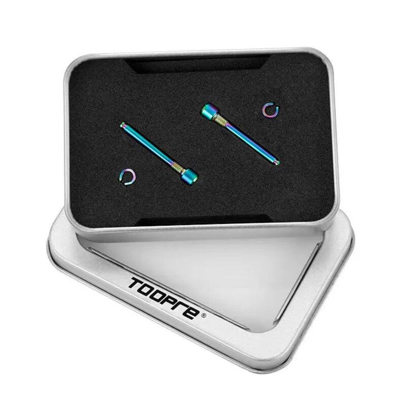 Set 2 șuruburi etrier frână M4 titan TC4 cu inele de siguranță pentru Shimano –