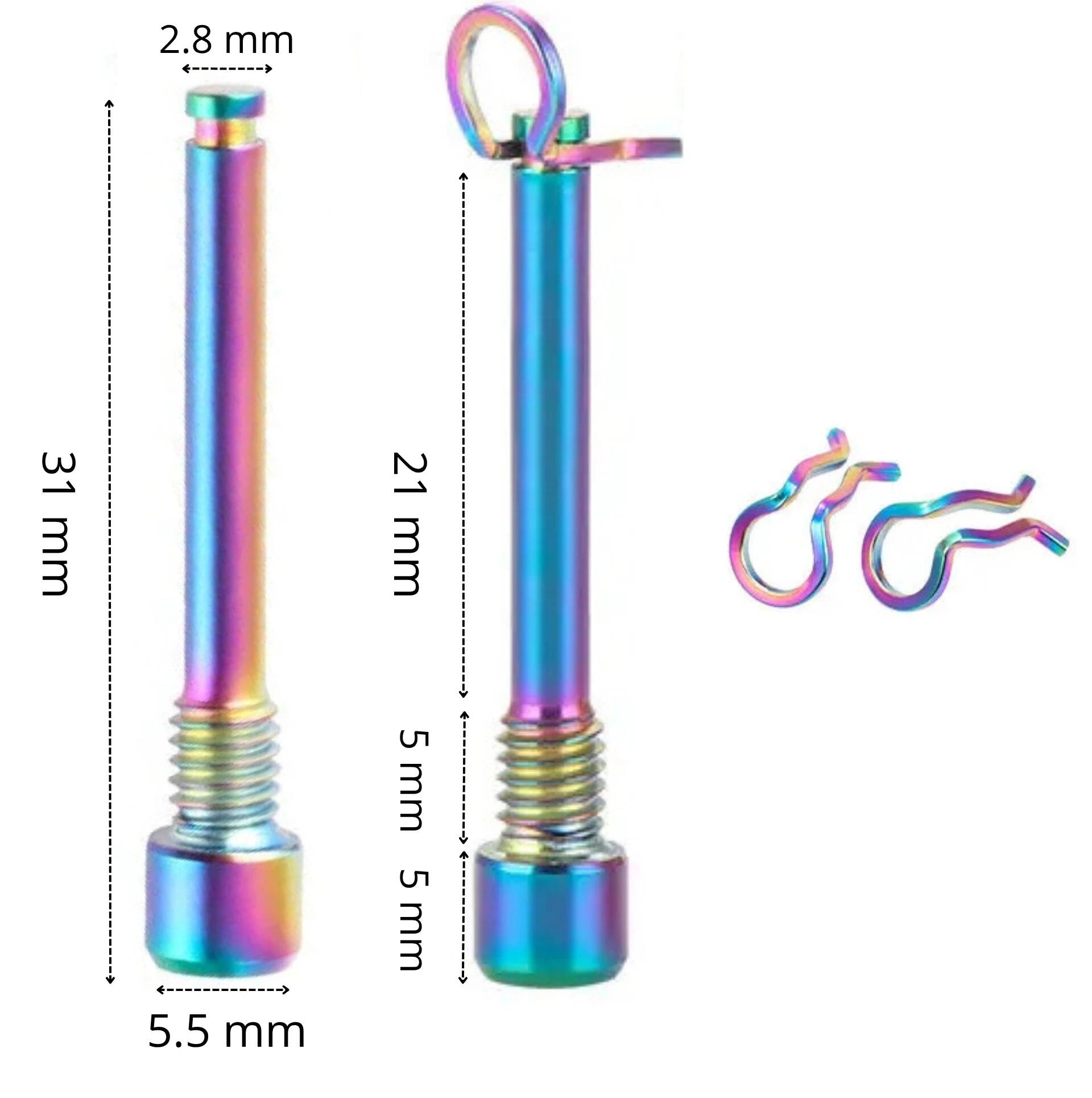 Tornillos de pinza de freno M4 titanio TC4 para freno de disco con clips - 2 uds 5/5