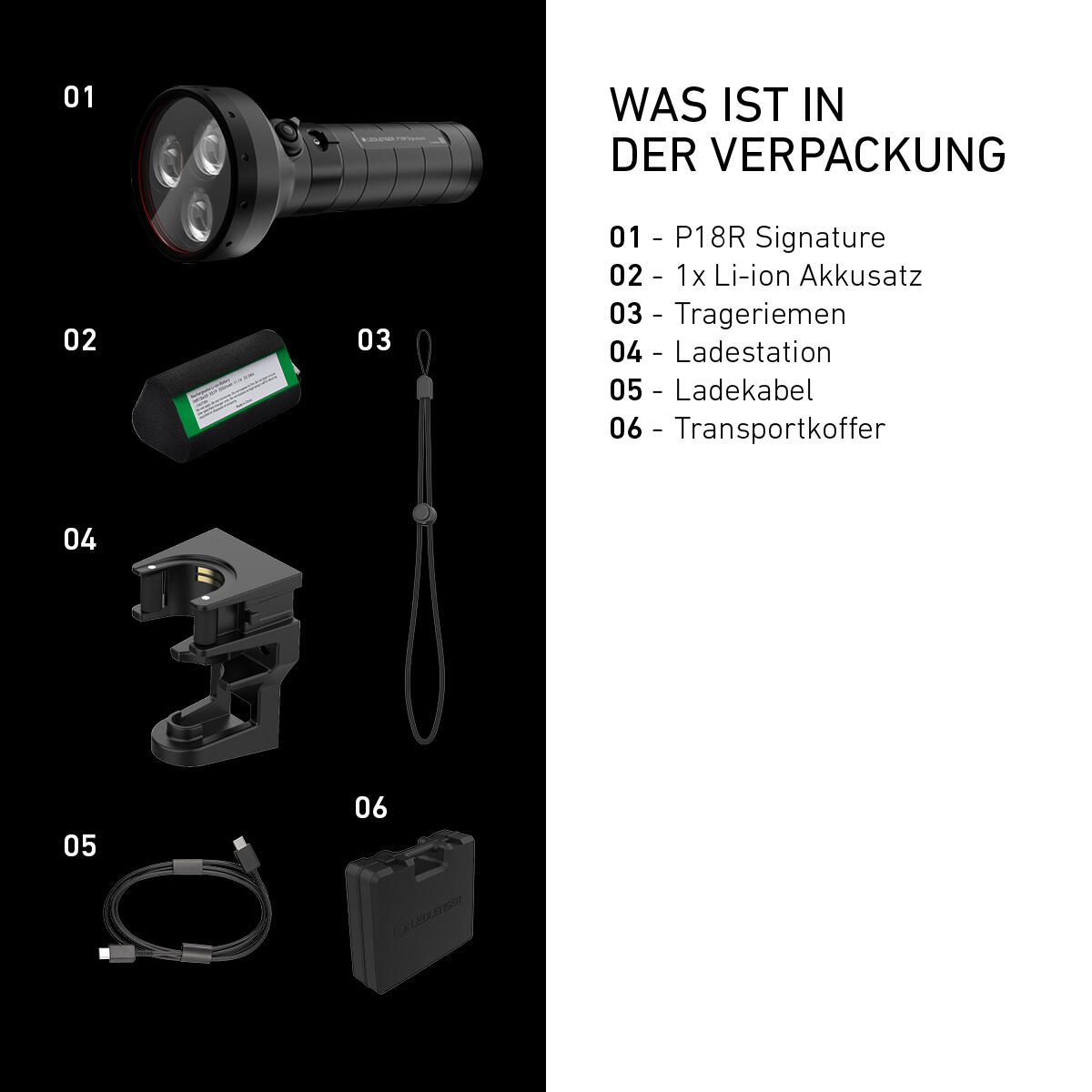Lampe torche LED rechargeable – 7000 lm, IP68, 630 m, USB-C – P18R SIGNATURE 7/7