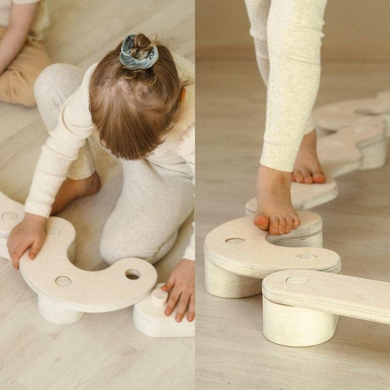 Cale de Echilibru Modulară Albă pentru Copii – Set de Elemente pentru Echilibru