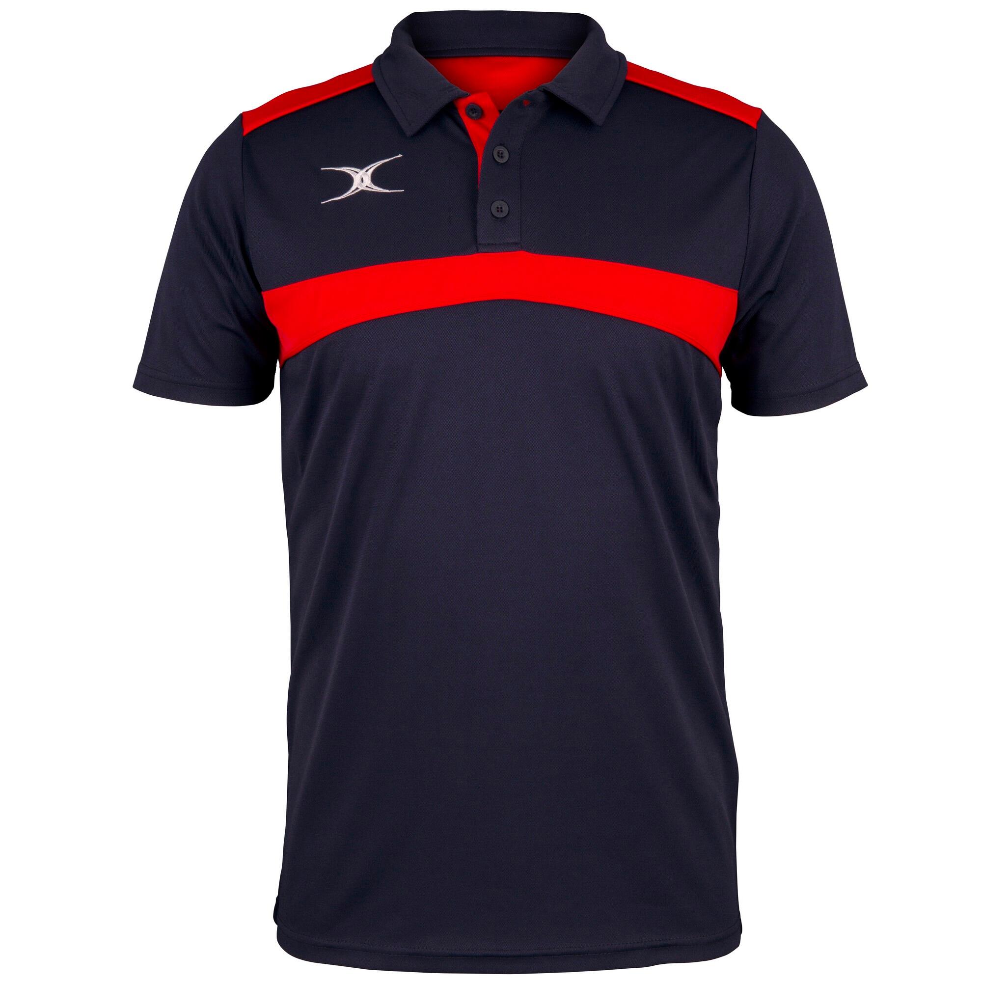 GILBERT Mens Photon Polo Shirt (Dark Navy/Red)