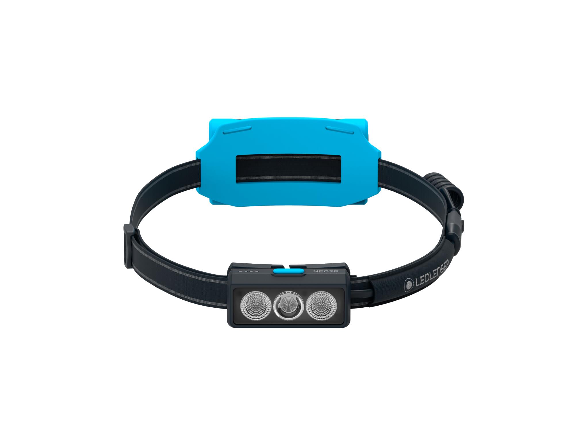Lampe frontale LED rechargeable –Trail running –1200 lm, IP54, 200m – NEO9R Bleu 2/7