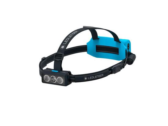 Lampe frontale LED rechargeable –Trail running –1200 lm, IP54, 200m – NEO9R Bleu