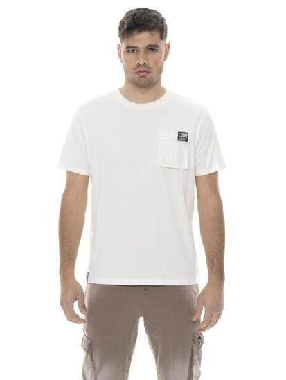 Kurzarm-T-Shirt aus Baumwolle für Herren, Brusttasche, Leone 1947 Vintage Dept.