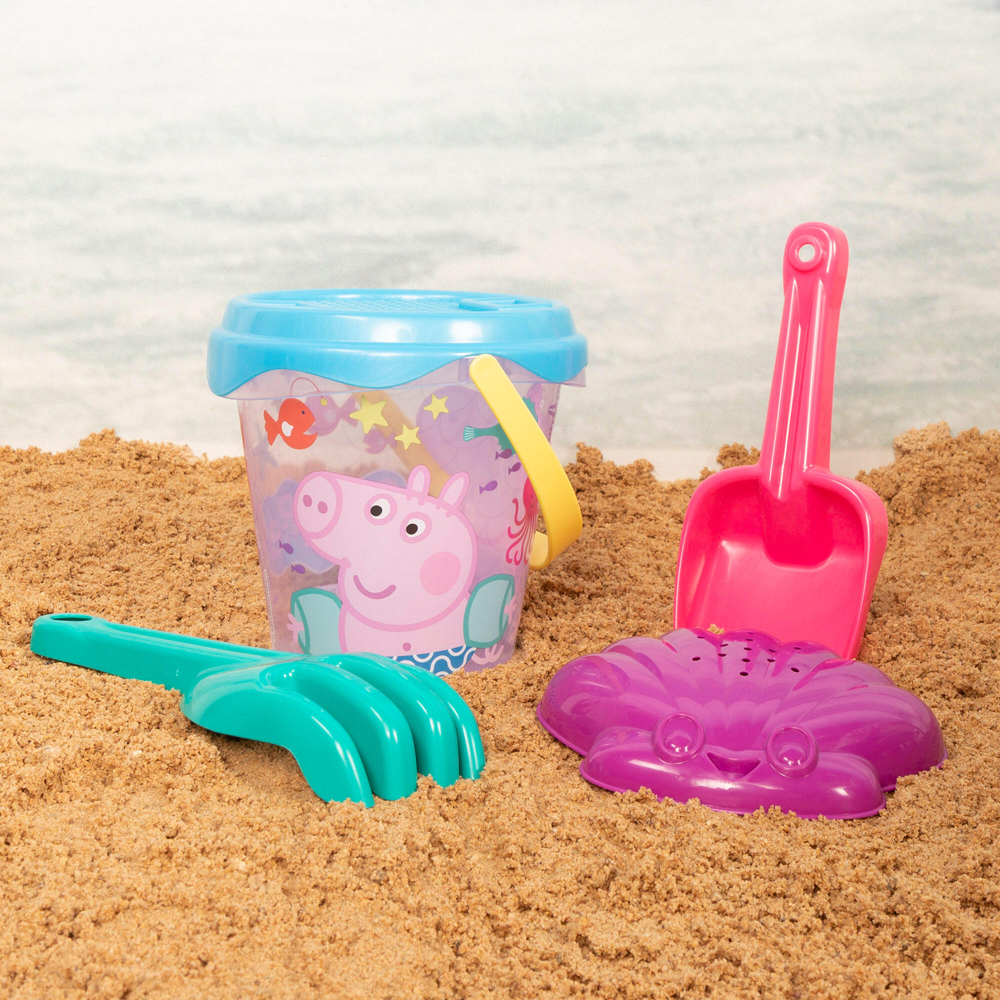 Peppa Pig Seau de plage avec accessoires sac à dos et poncho 7/7