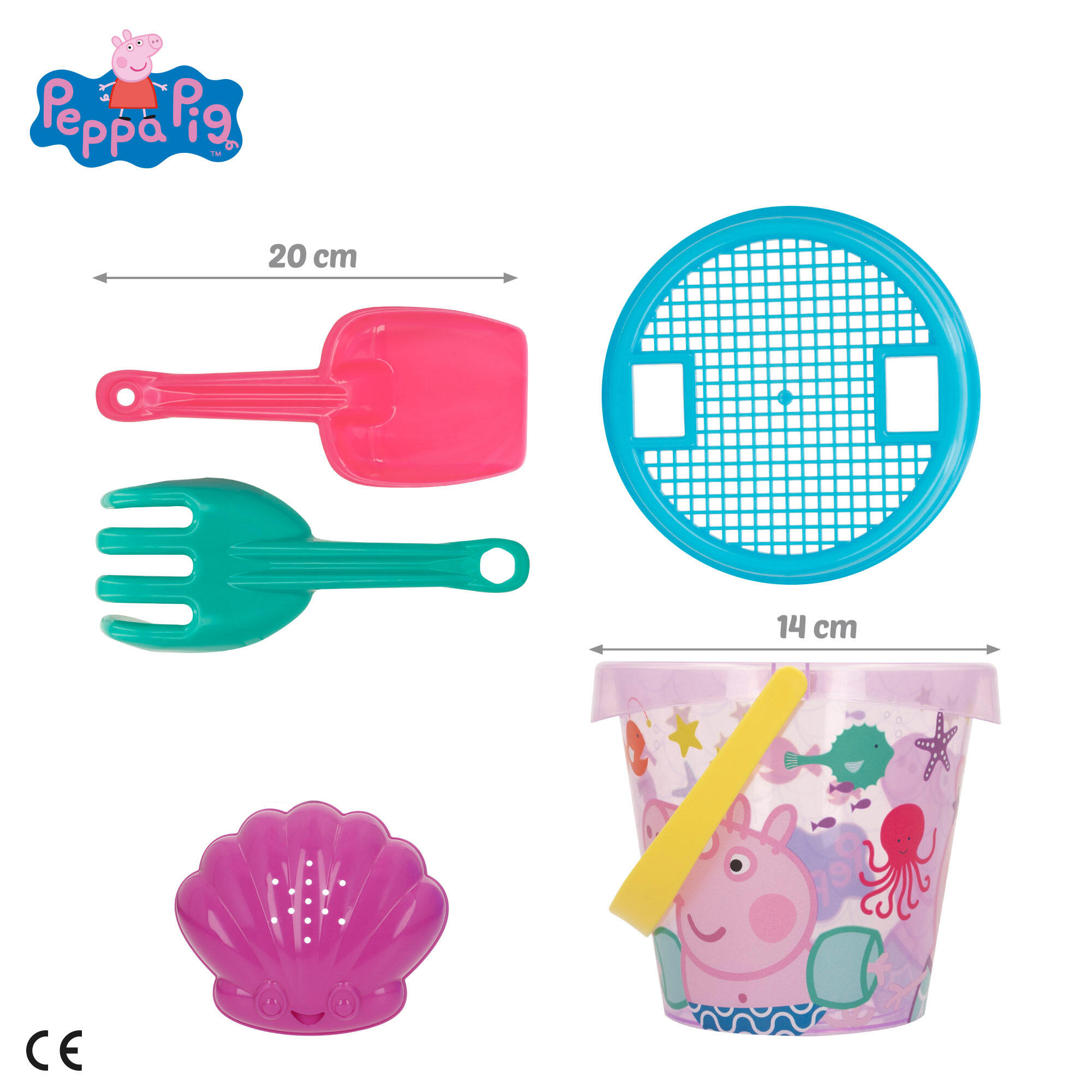 Peppa Pig Seau de plage avec accessoires sac à dos et poncho 4/7