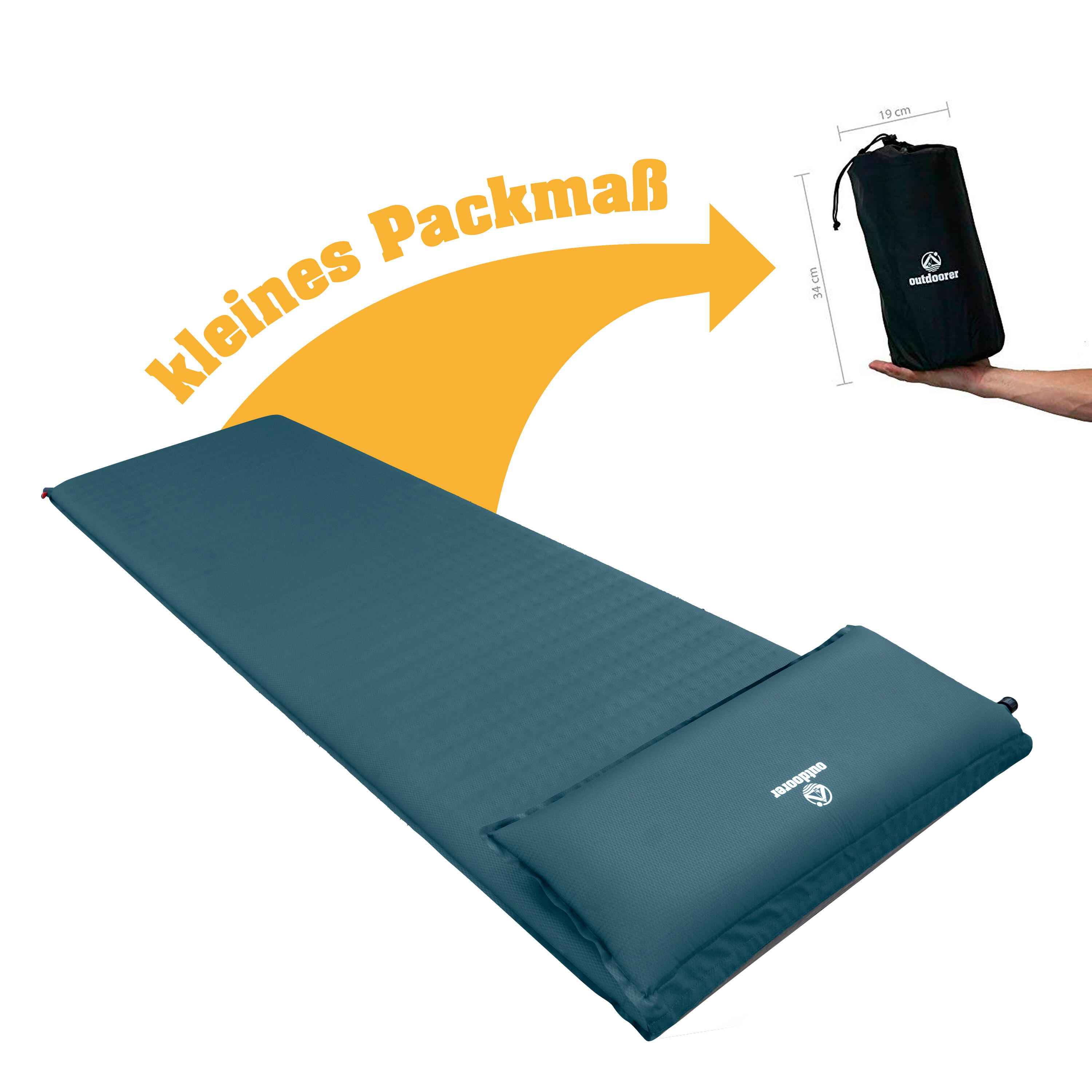Isomatte Trek Bed Flex - Selbstaufblasend, integriertes Kissen,
komfortabel 6/7