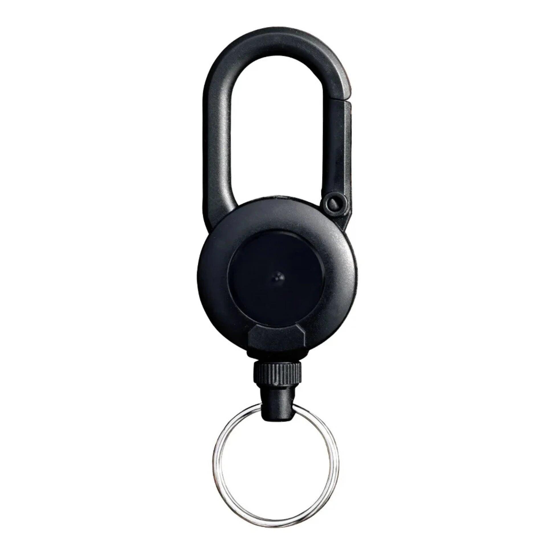 Moschettone retrattile portachiavi escursionismo - cavo acciaio 60 cm 3/4