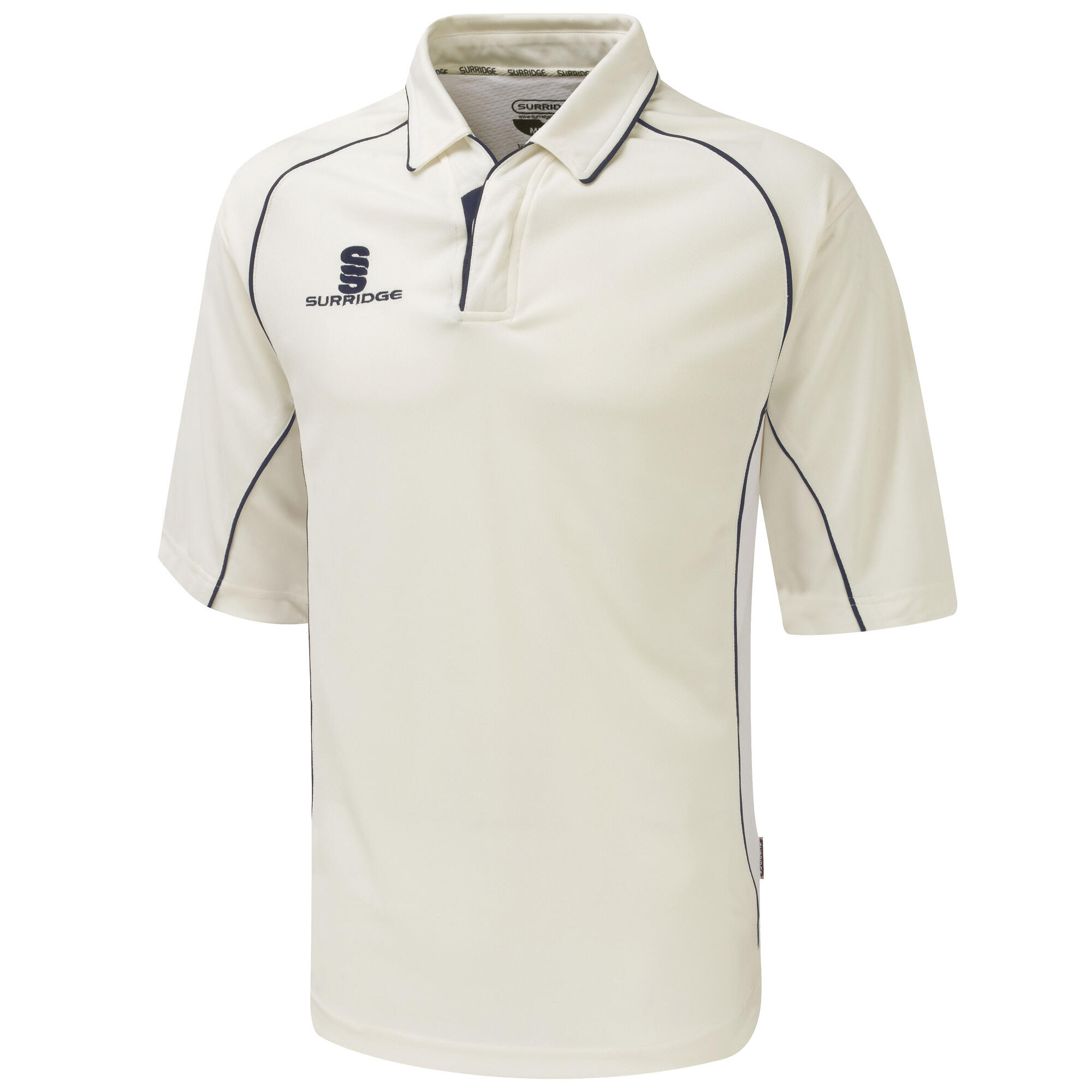 Mens/Youth Premier Sports 3/4 Sleeve Polo Shirt (White/Navy trim) 1/1