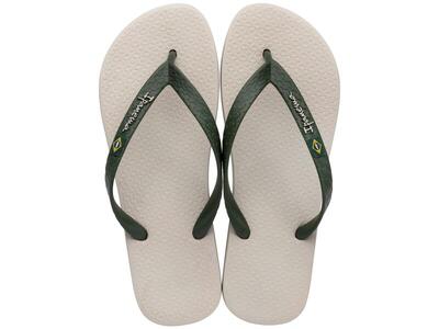 Classic brasil teenslippers heren rubberen slippers beige/green