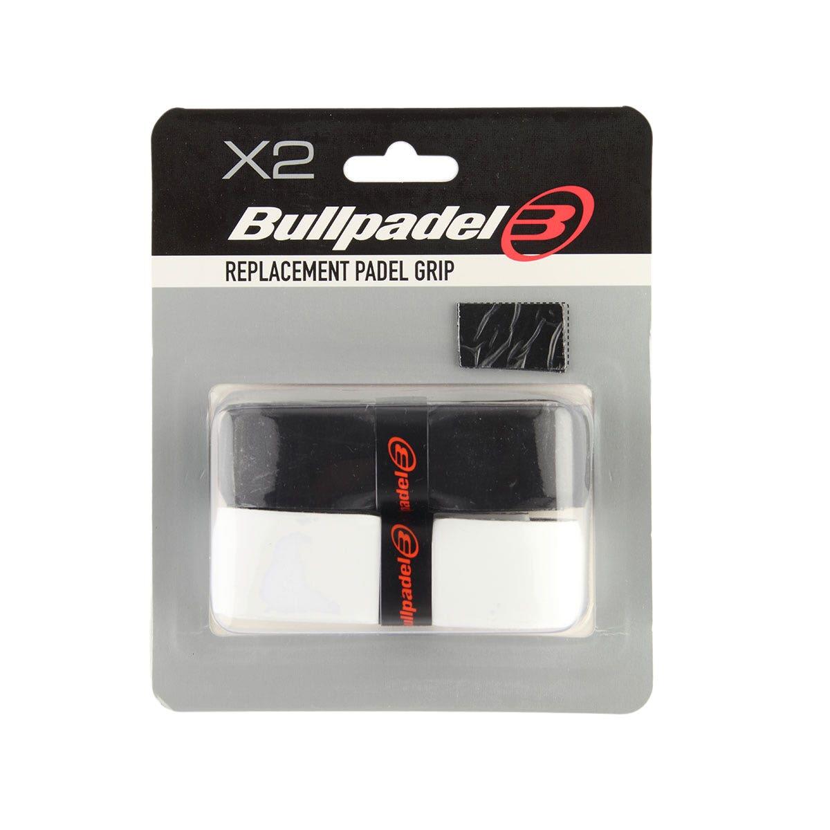BOX 12 PCS - BLISTER (2 PCS) OVERGRIPS BULLPADEL BLACK/WHITE 2/2