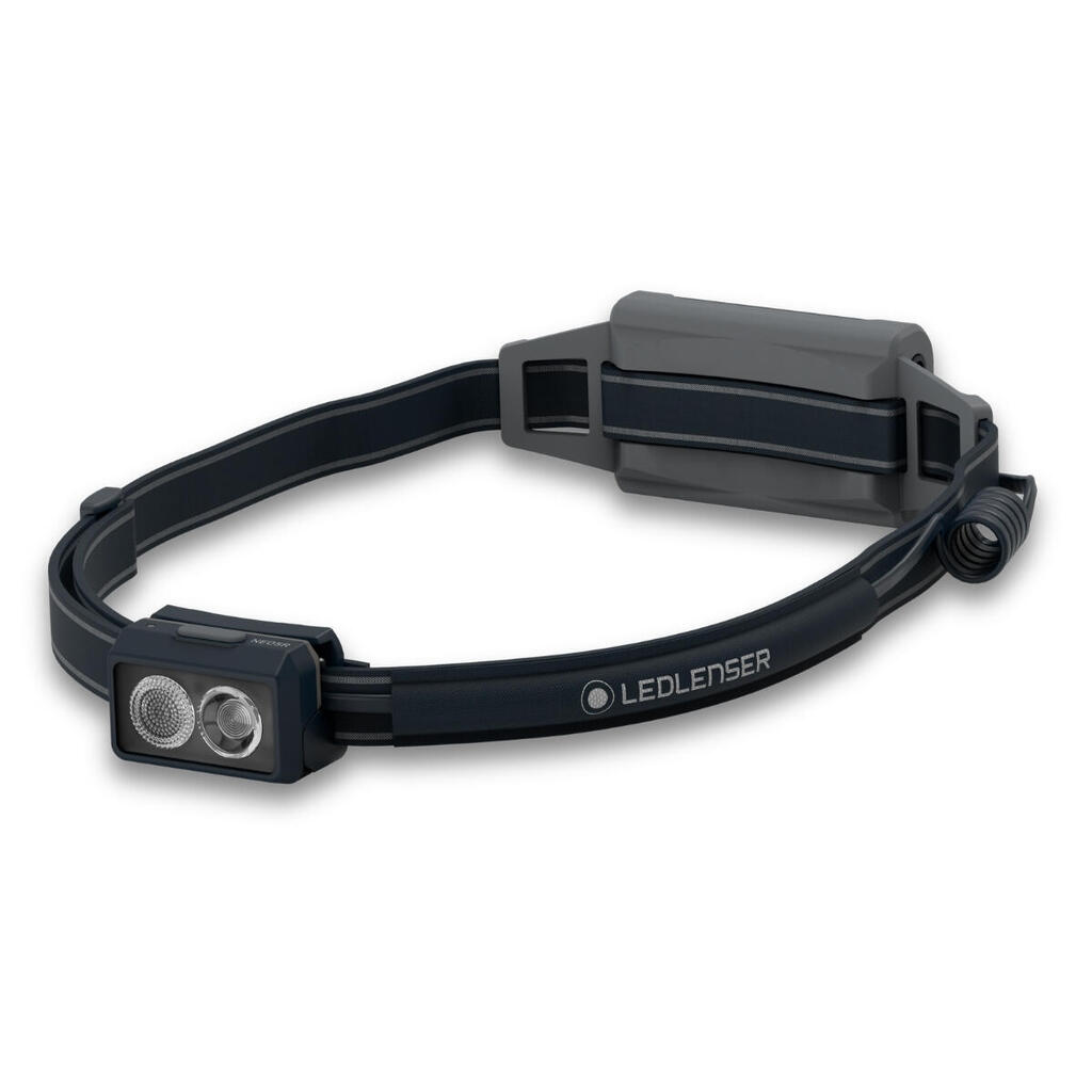 NEO5R Running Head Torch Rechargeable, 600lm, Inc Red Rear Light (Black)