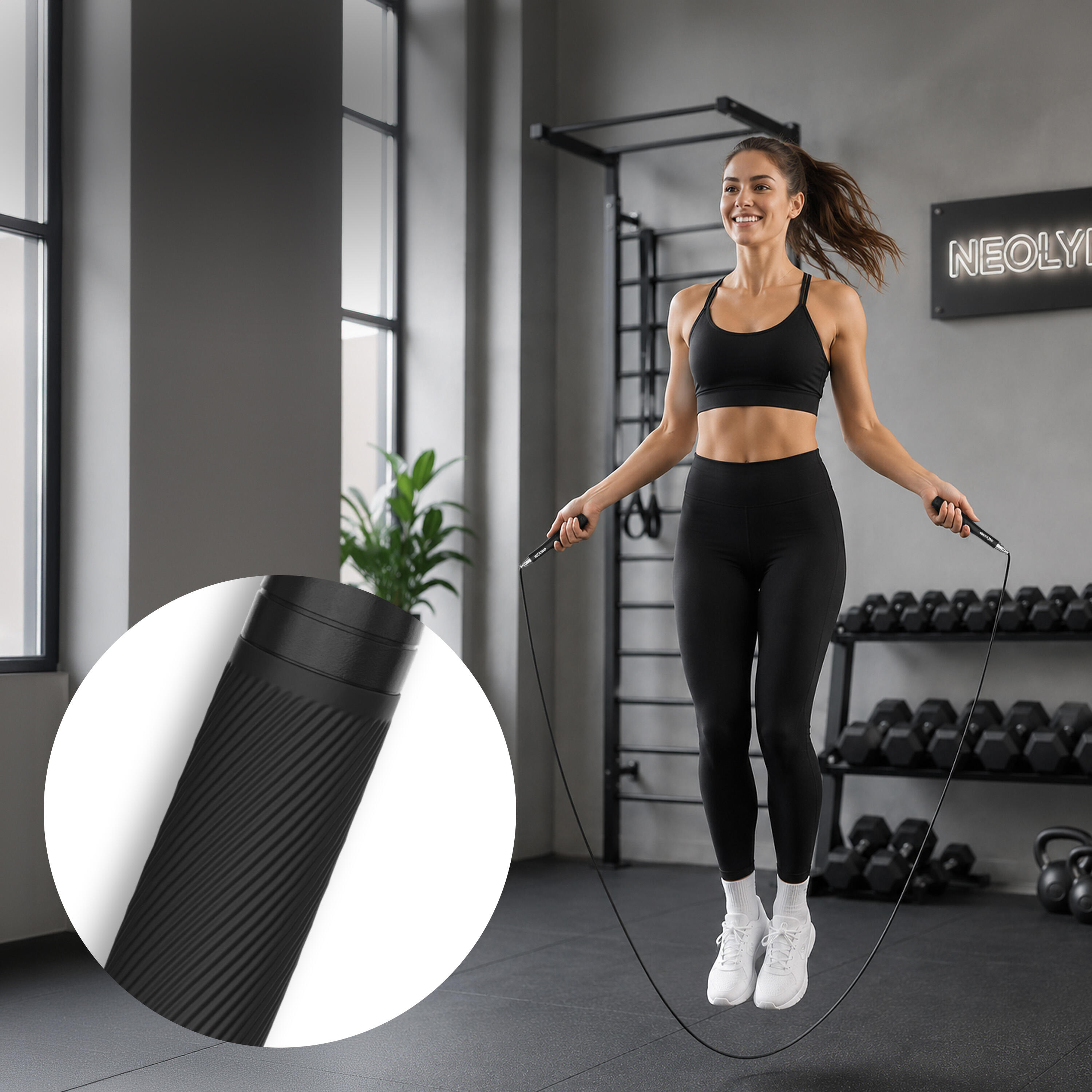 Springtouw voor volwassenen met aluminium grepen en 360° kogellager voor. 4/7