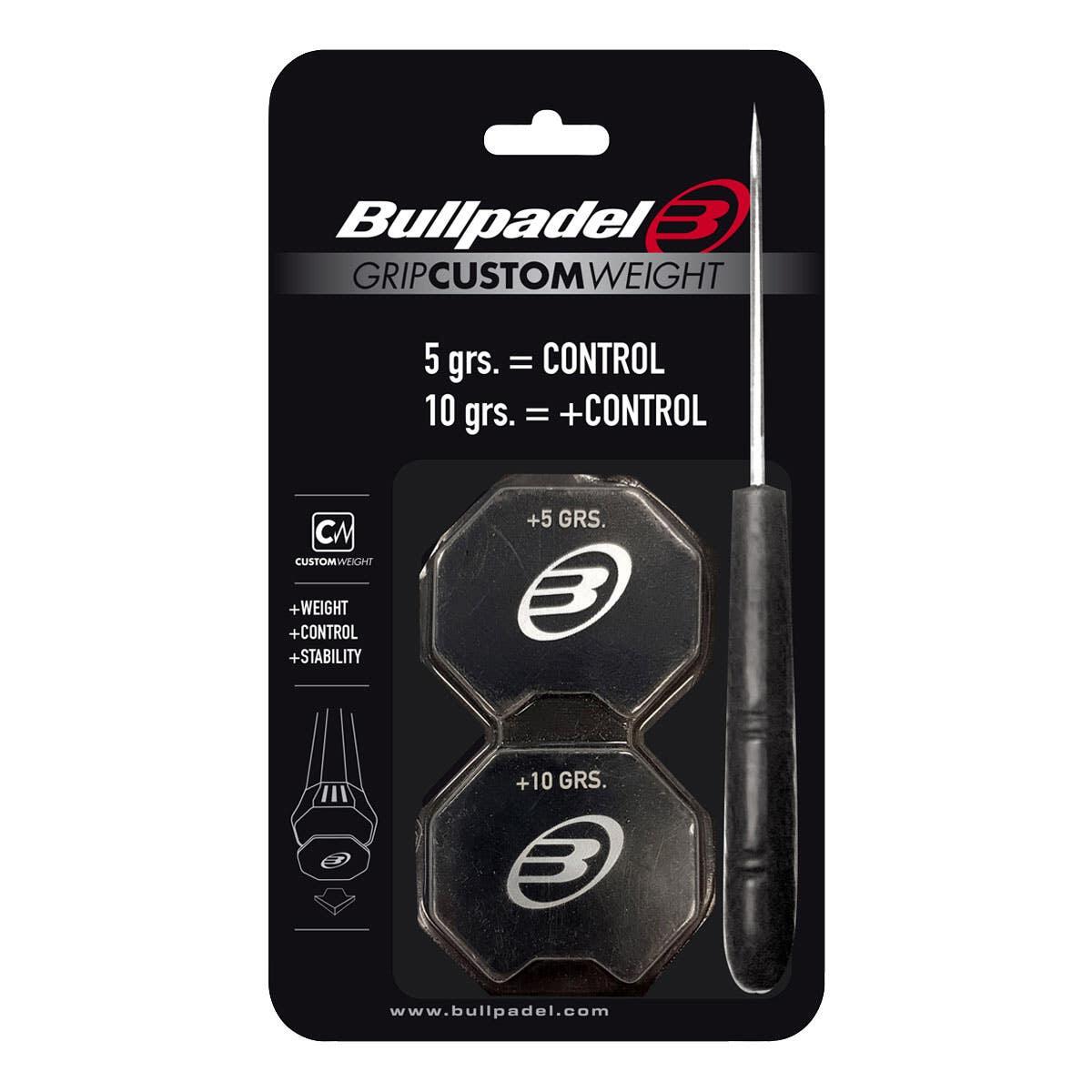 BOX 12 PCS - BLISTER (2 PCS) GRIP BULLPADEL CUSTOM WEIGHT BLACK 2/2