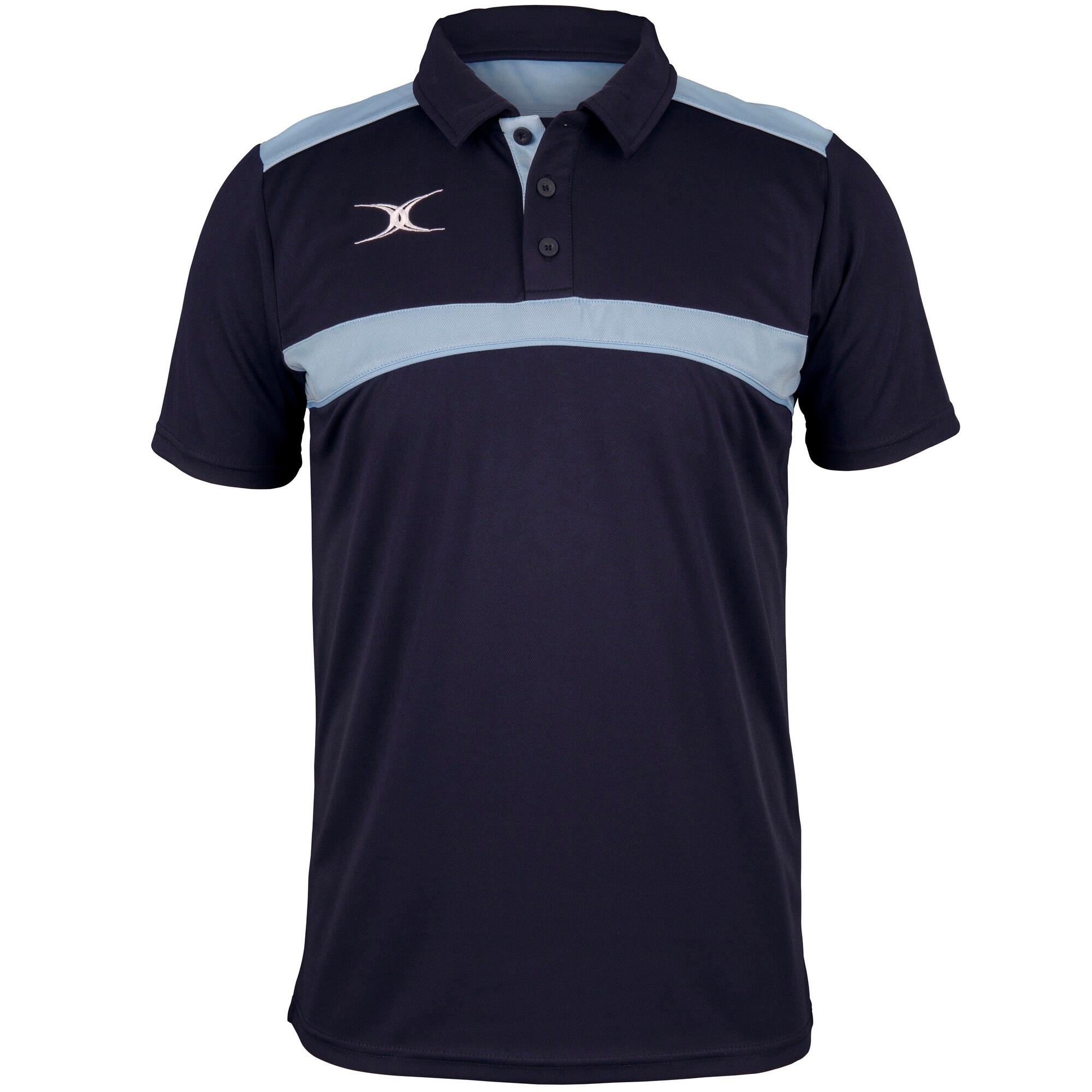 GILBERT Mens Photon Polo Shirt (Dark Navy/Sky Blue)