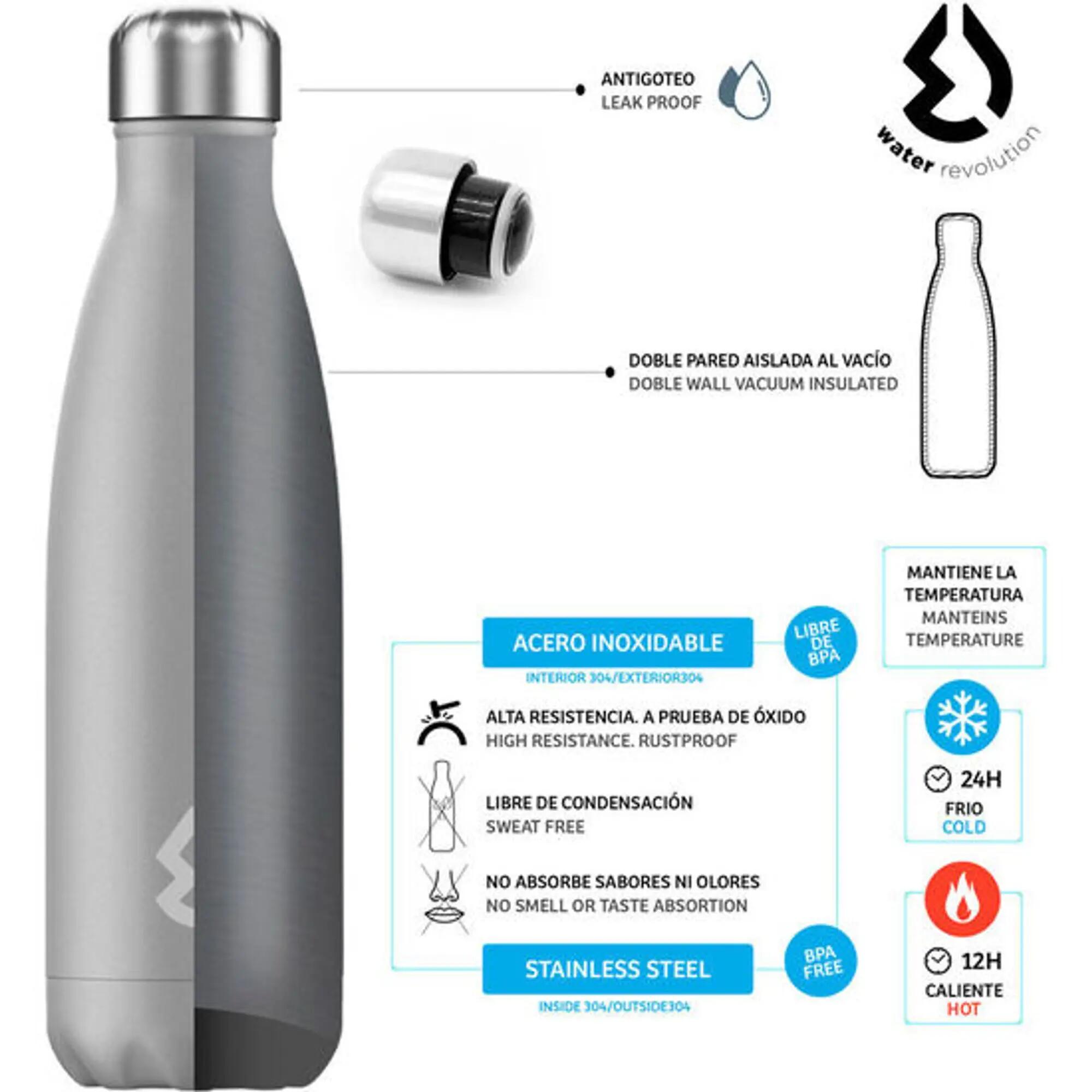 Garrafa térmica infantil Water Revolution em aço inoxidável com tampa de rosca. 3/3