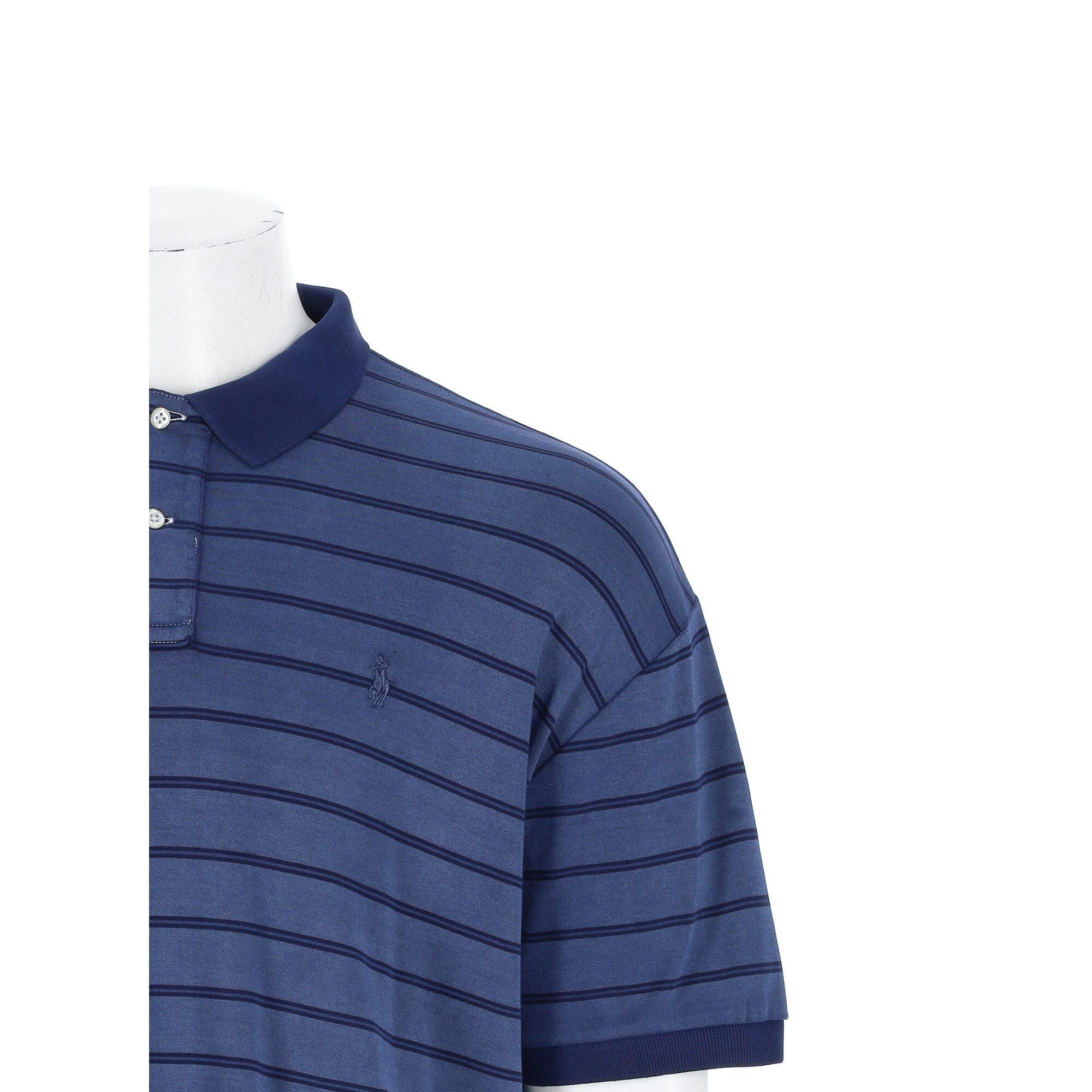 Tweedehands - Polo Ralph Lauren heren korte mouw polo blauw - Als nieuw 6/7