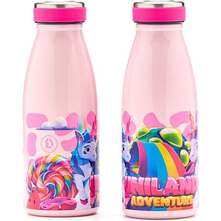 Gourde isotherme Enfant Uniland Adventure en acier inoxydable Rosa 0,4 L