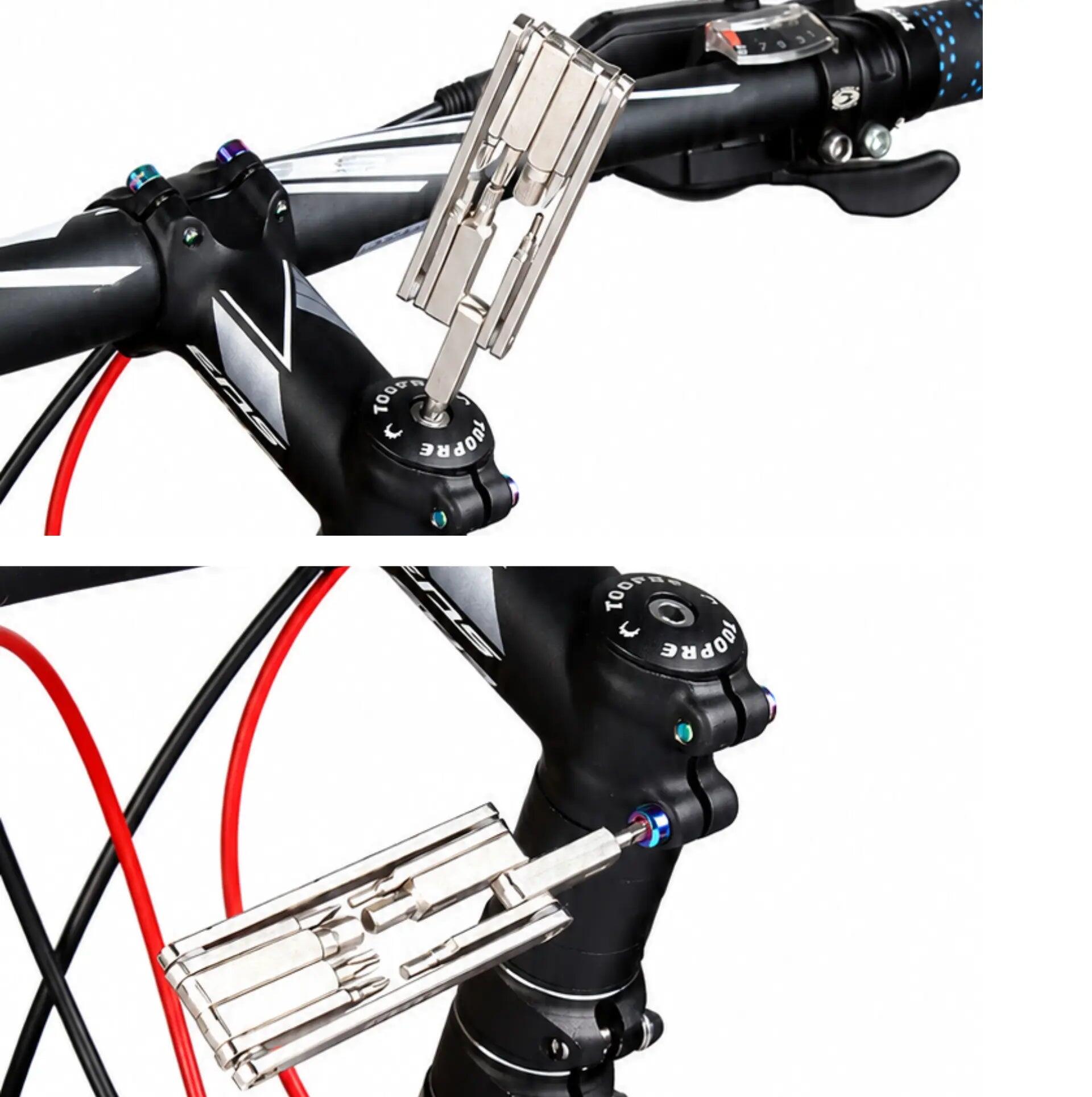 Multiherramienta bicicleta 8 en 1 compacta con llaves Allen, Torx T25 3/6