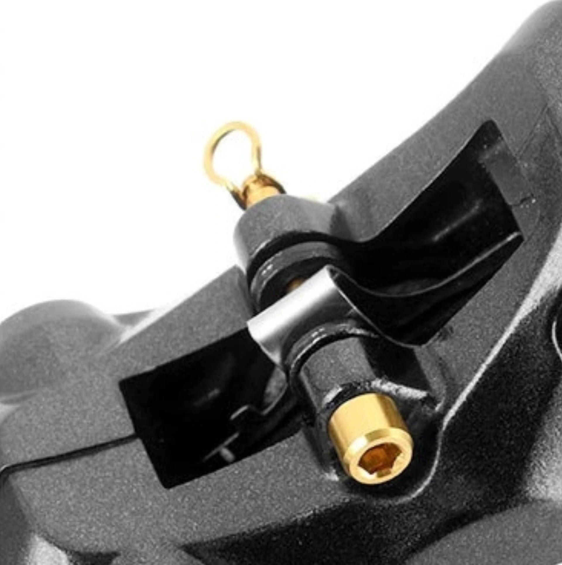 Remklauw schroeven fiets M4 titanium TC4 met circlips - Goud (set van 2) 2/3