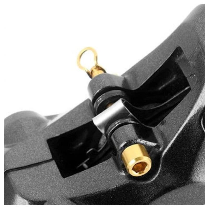 Șuruburi etriere frână M4 din titan TC4 cu inele de siguranță – Set 2 aurii