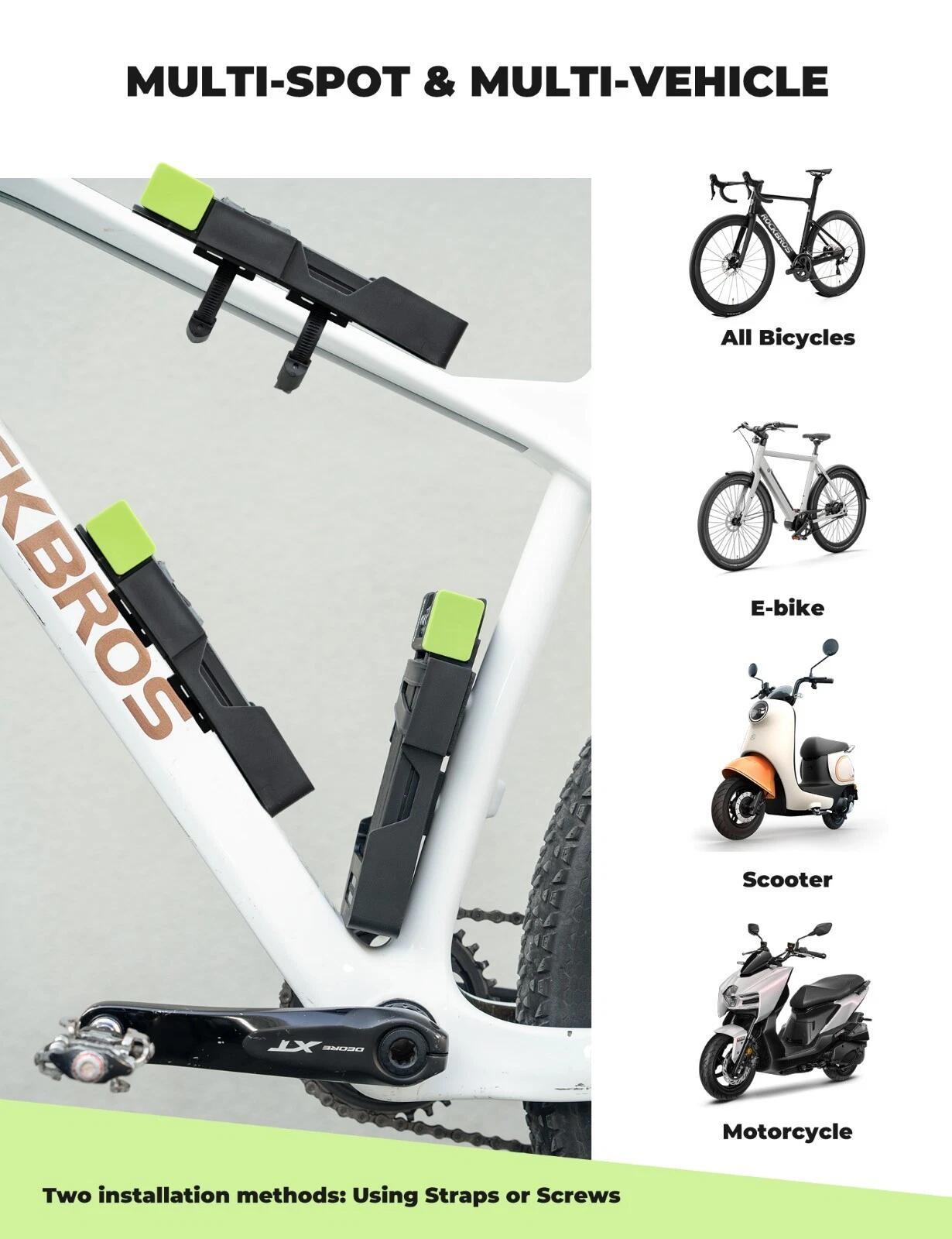 ROCKBROS Faltschloss Fahrradschloss Zahlenschloss 4/7