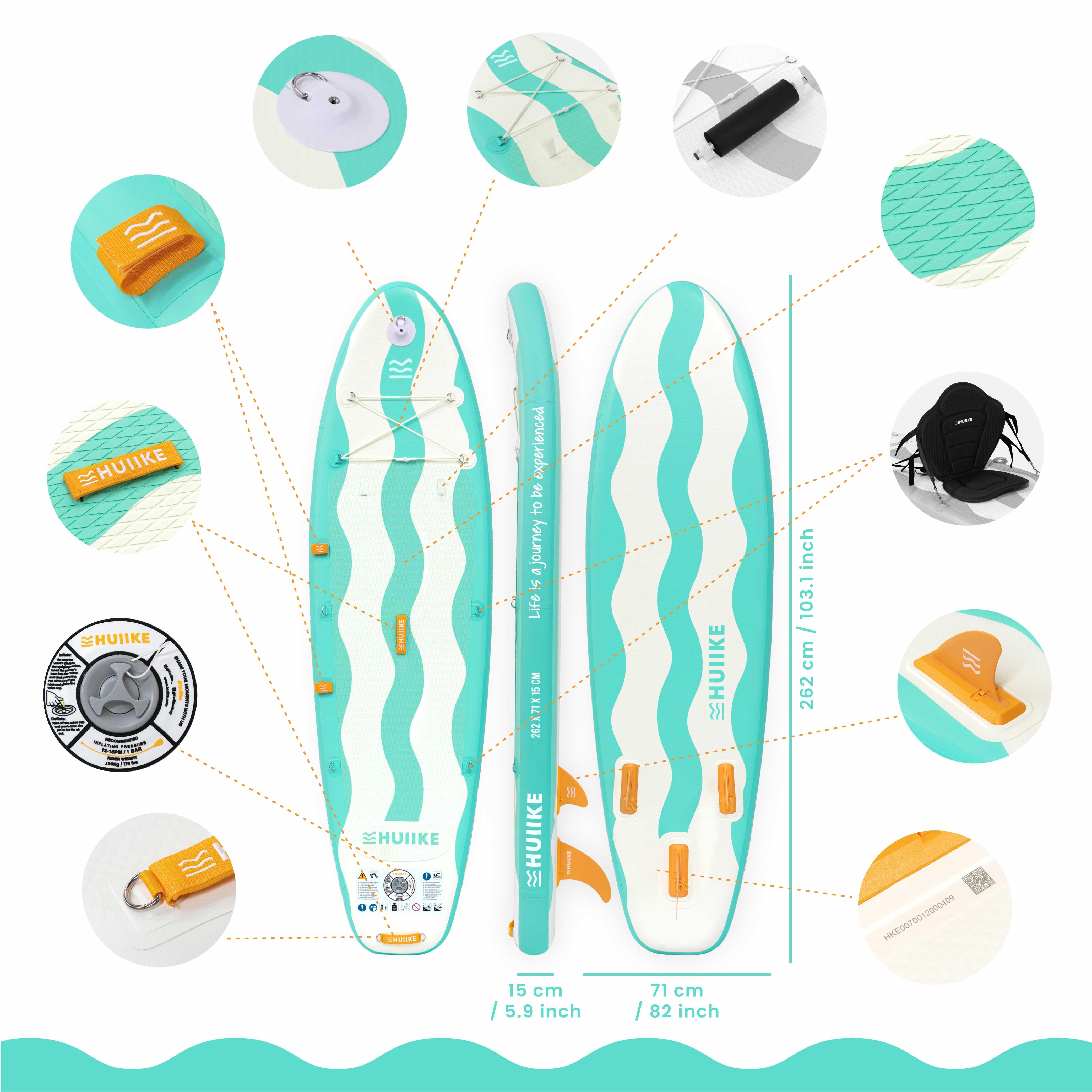 Deska Sup Nadmuchiwana dla Dzieci 8’7” z Akcesoriami, do 80 kg, Aqua