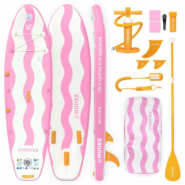 HUIIKE Tabla Paddle Surf Hinchable para Niños 8’7” con Accesorios, hasta 80 kg, Pink