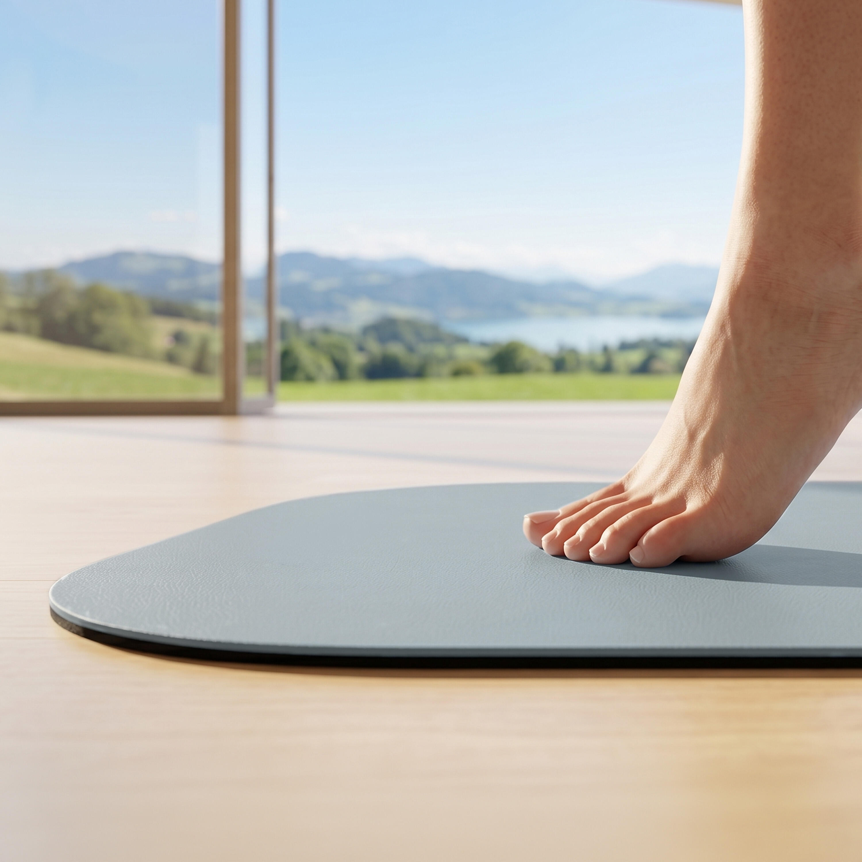 Tapis de Pilates et gym en PU avec dessous en caoutchouc antidérapant 3/7