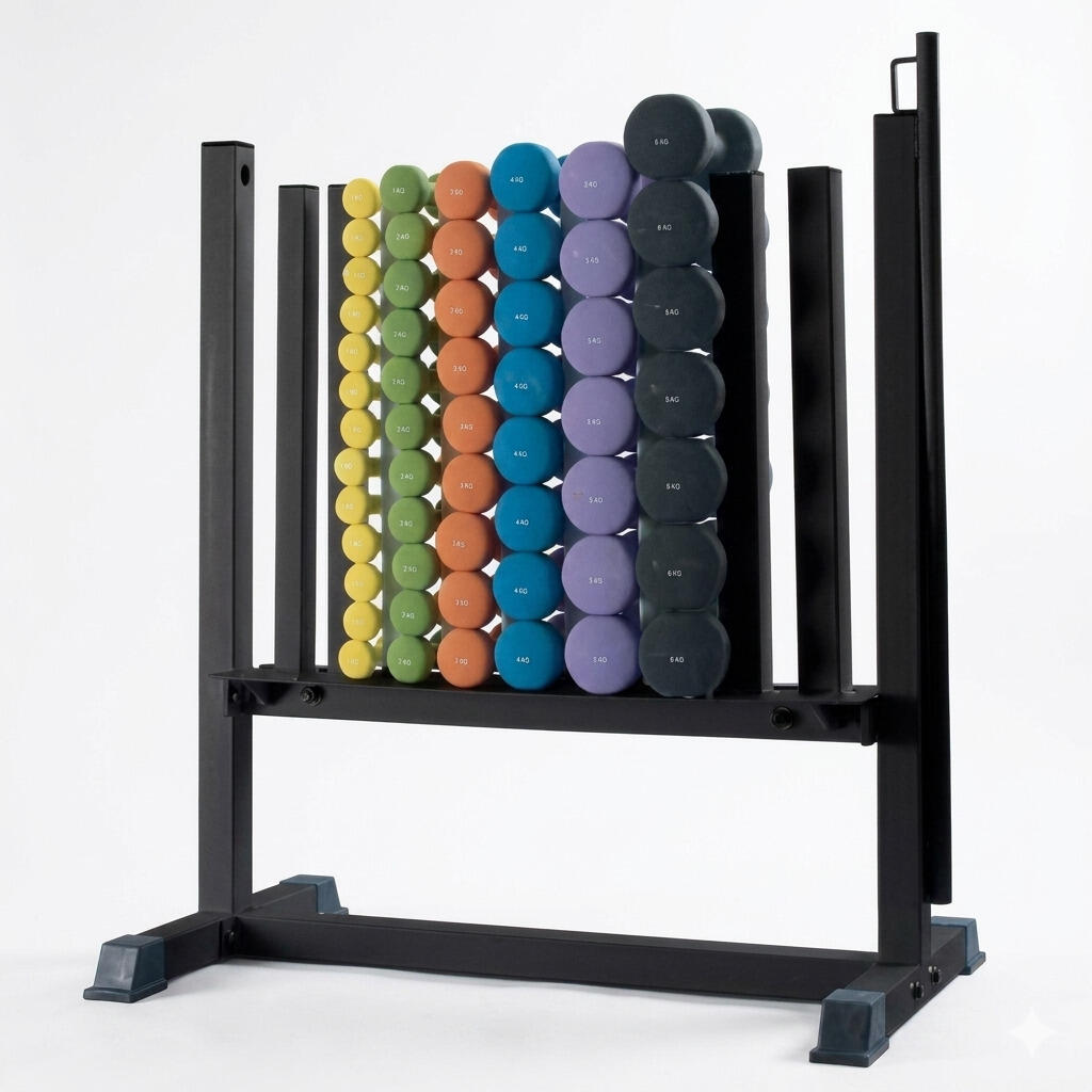 Soporte Mancuernas Vinilo Profesional Negro 3/3