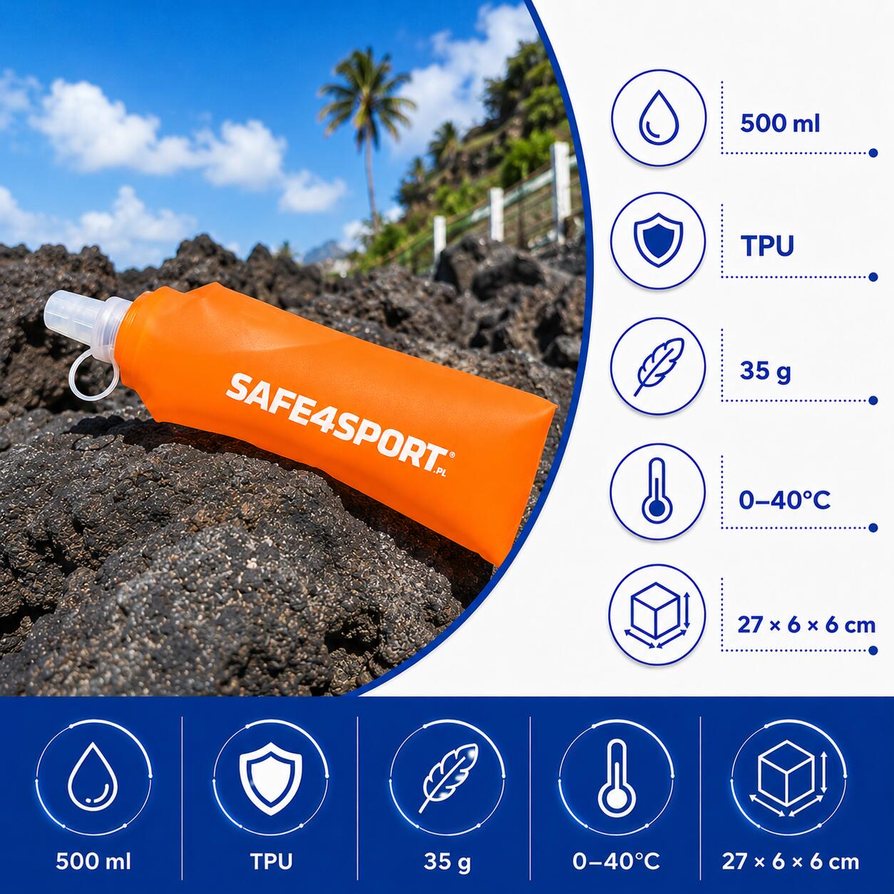 Soft Flask 500 ml flexibele drinkfles hardlopen 3/7