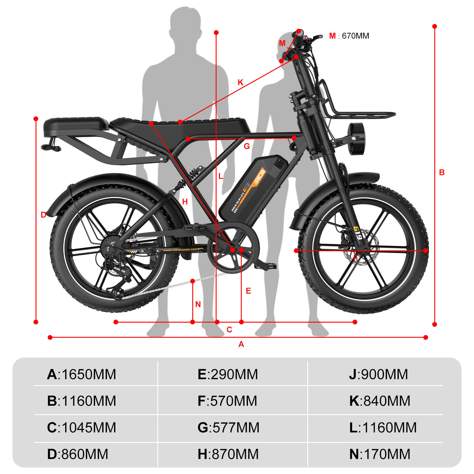 Bicicleta lítio adulto RCB G19 sensor binário, autonomia 120-130km travão hidr. 7/7