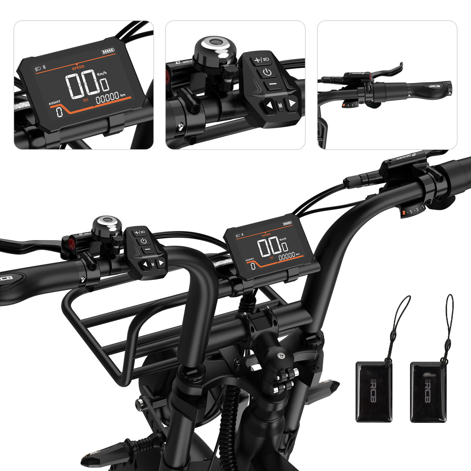 Bicicleta lítio adulto RCB G19 sensor binário, autonomia 120-130km travão hidr. 4/7