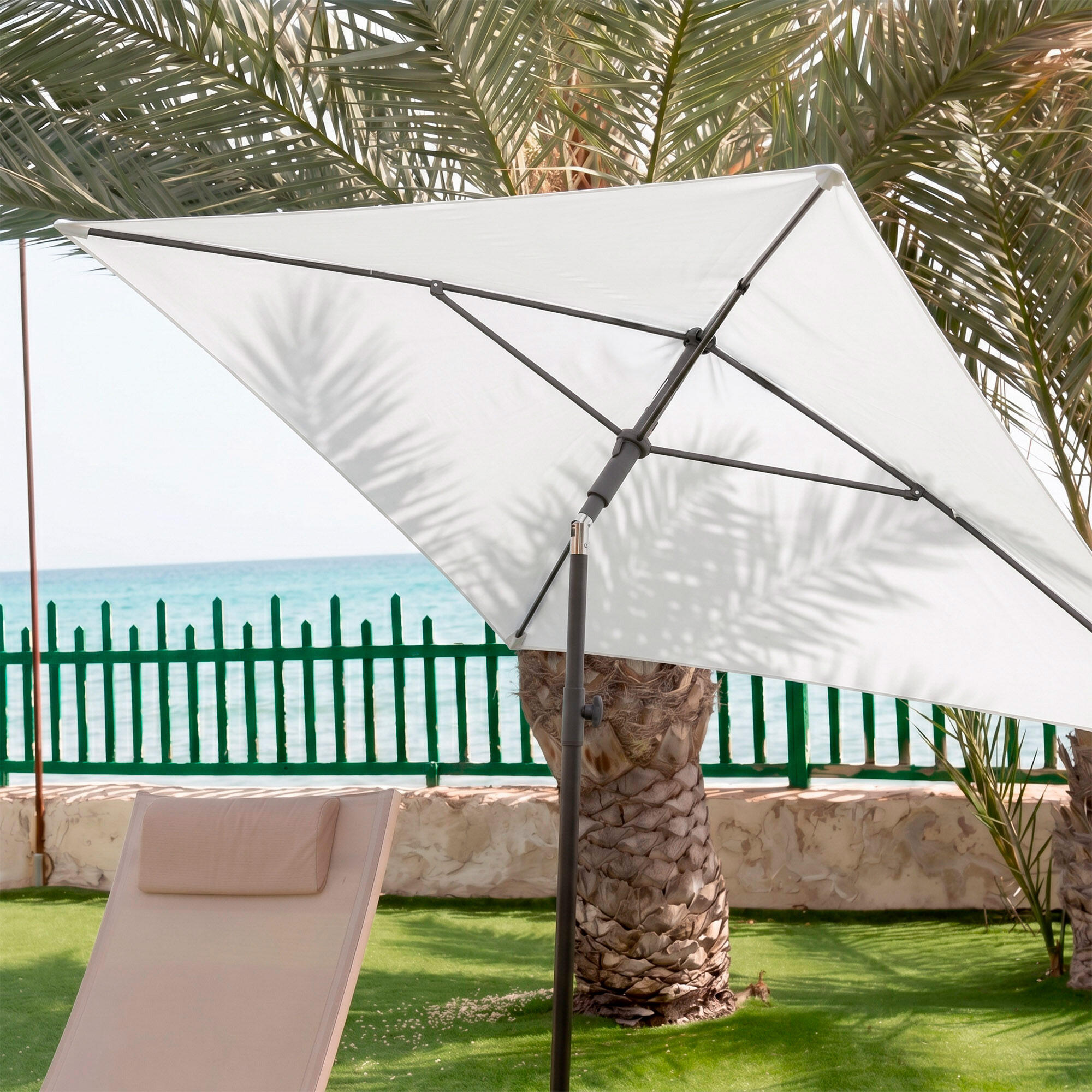 Aktive Garden Parasol rectangulaire d'extérieur UV30 180x120 cm 3/7