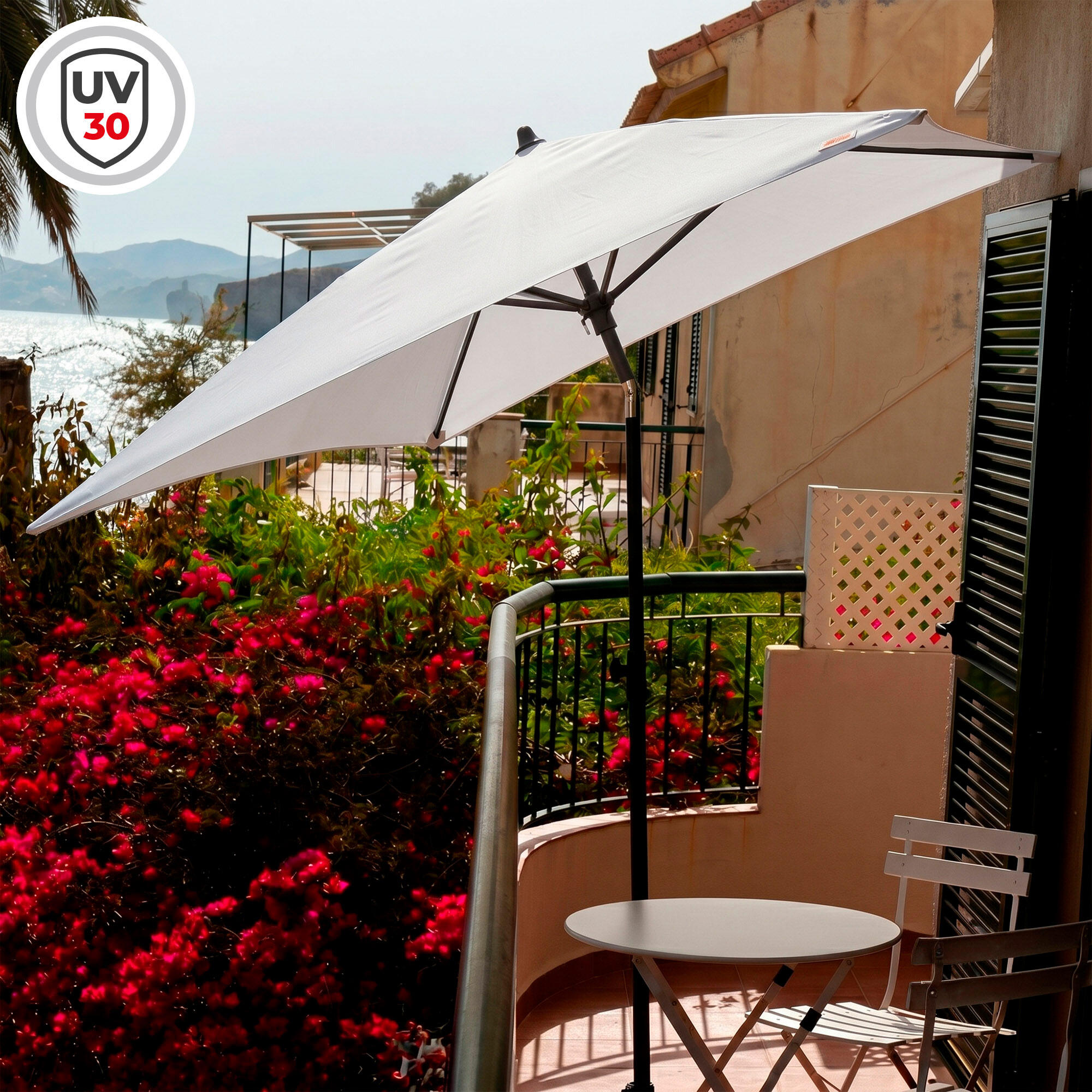 Aktive Garden Parasol rectangulaire d'extérieur UV30 180x120 cm 2/7