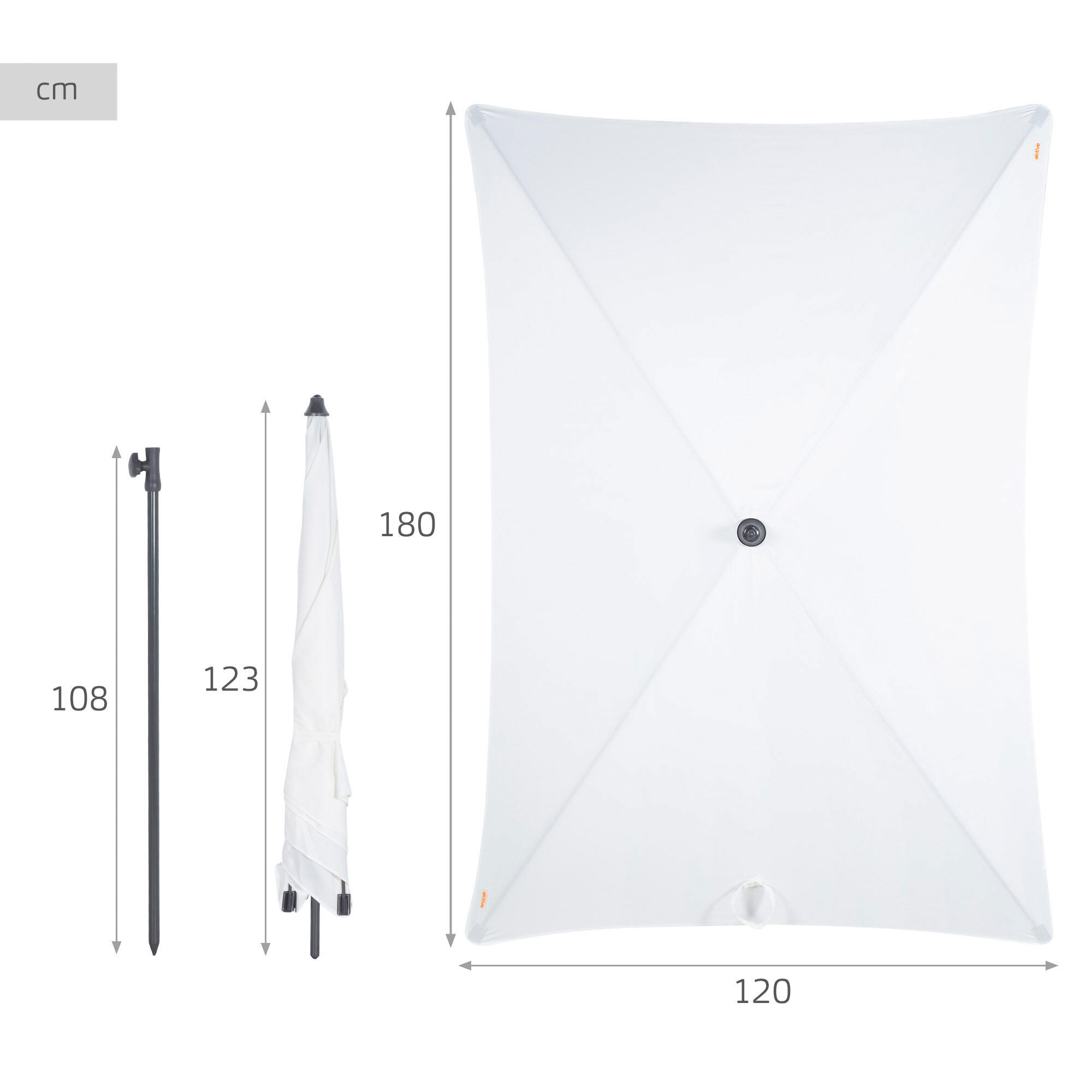 Aktive Garden Parasol rectangulaire d'extérieur UV30 180x120 cm 4/7