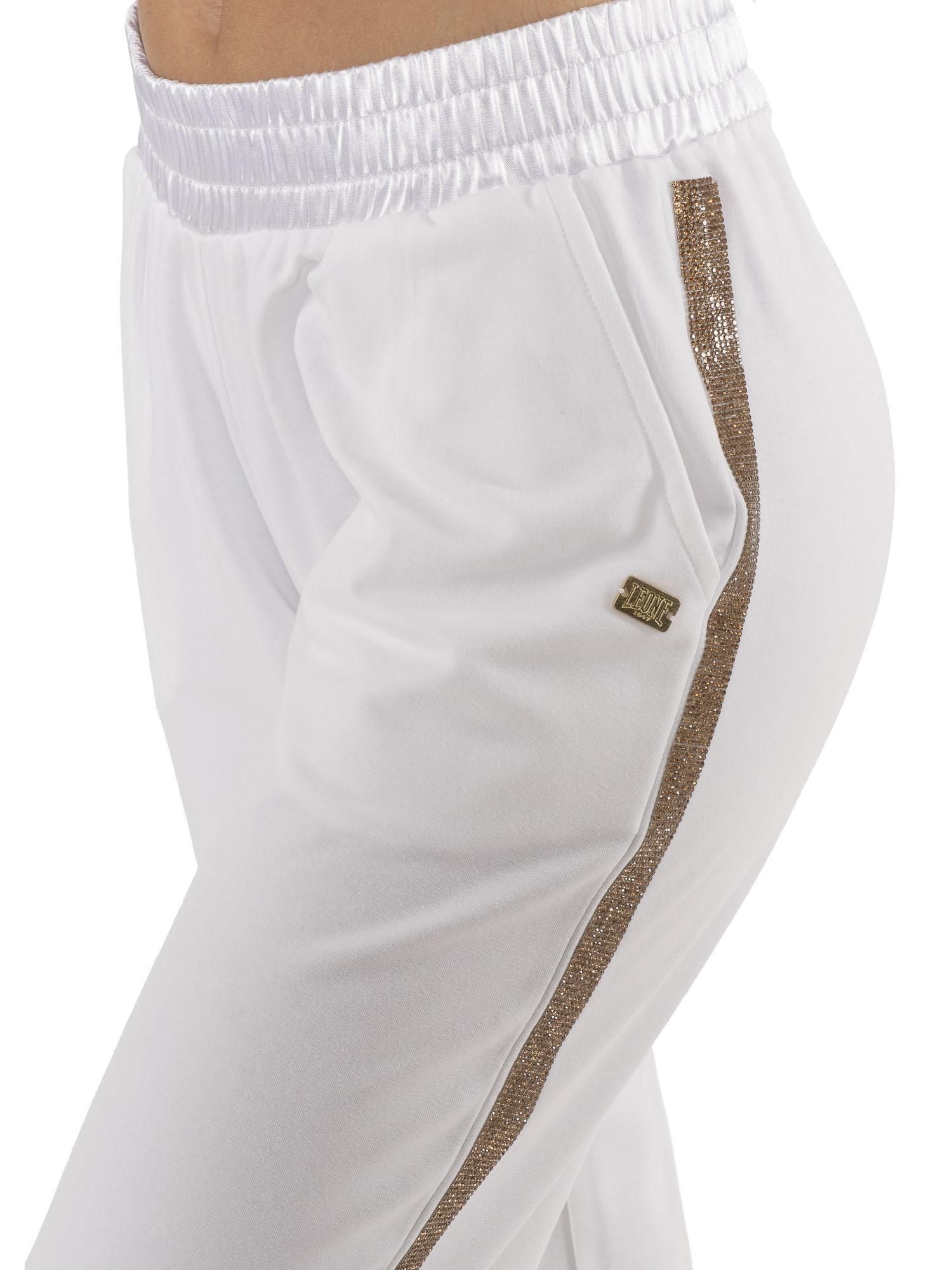 Tuta da donna in cotone non garzato con cappuccio e zip Leone Chic Gold 3/5