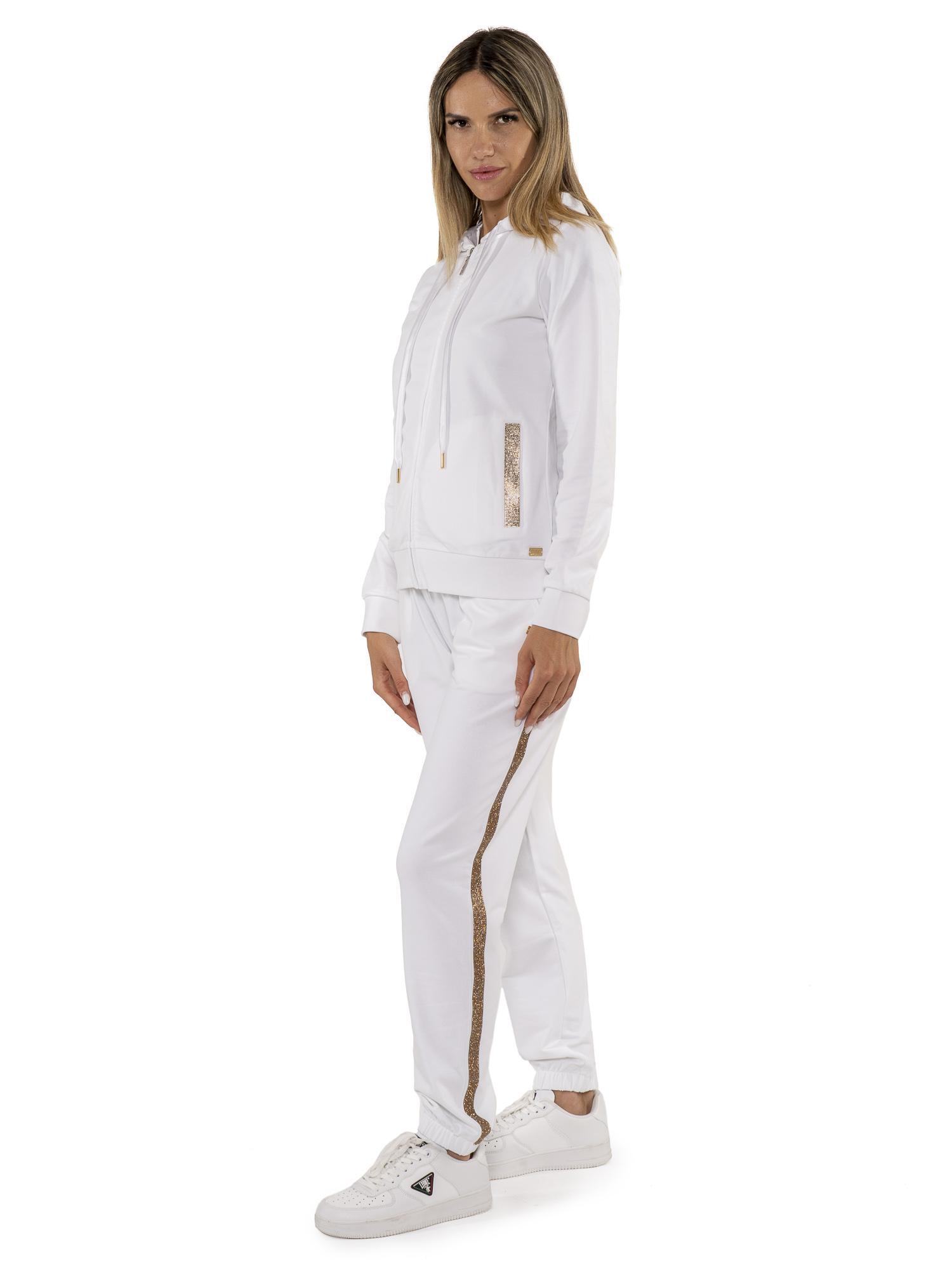 Leone Chic Gold damski dres z kapturem, zapinany na suwak, z nieczesanej bawełny