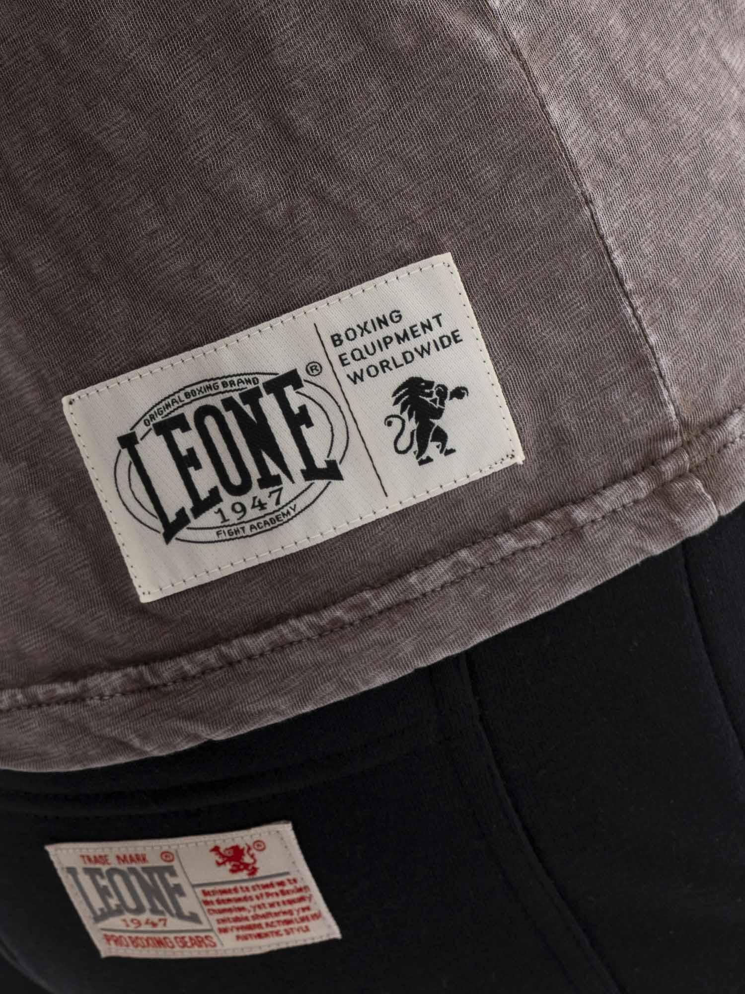 T-shirt uomo a manica lunga, cotone slub, logo piccolo Leone 1947 Vintage Dept. 4/6