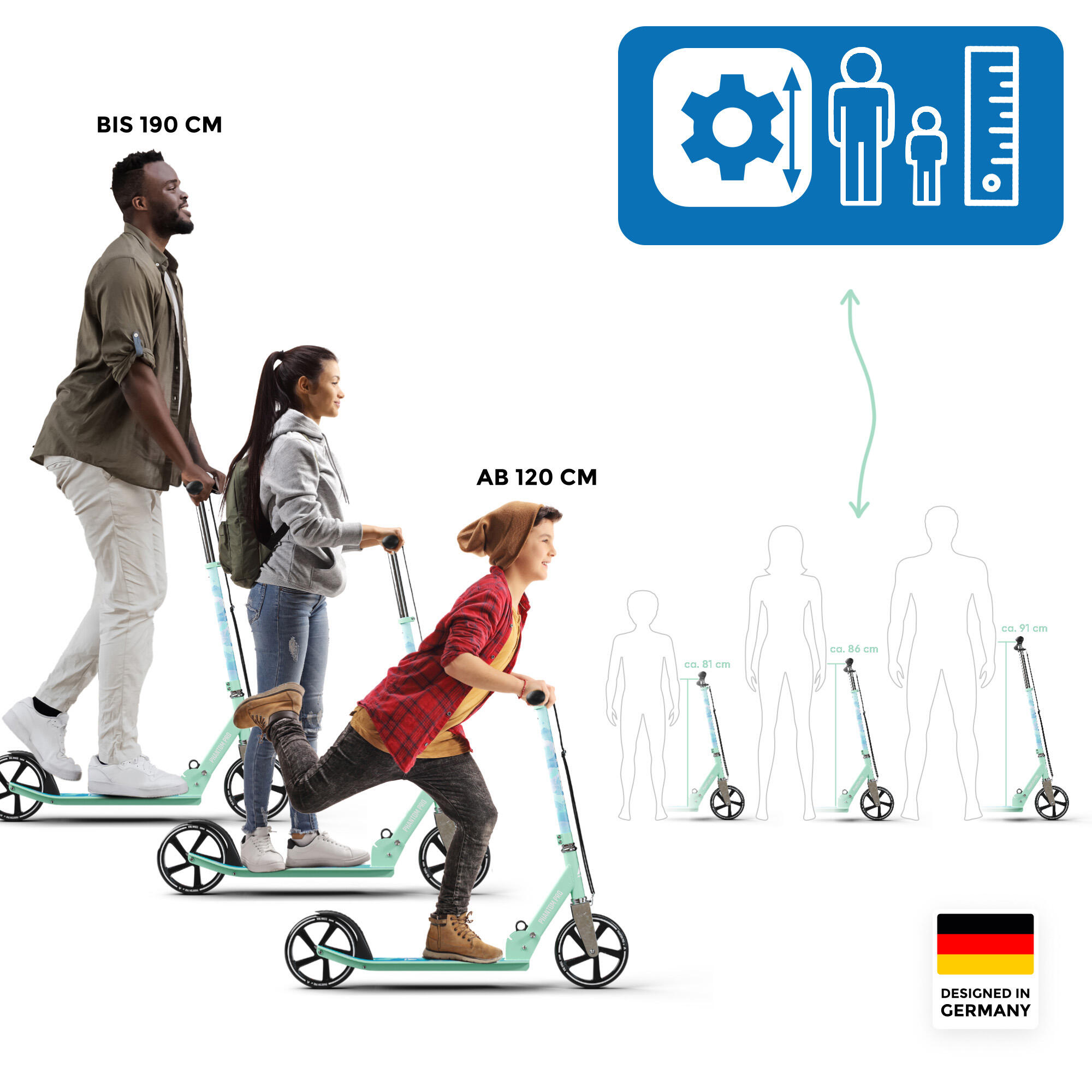 Apollo City Scooter Phantom – foldable children's scooter with 200 mm wheels 3/6