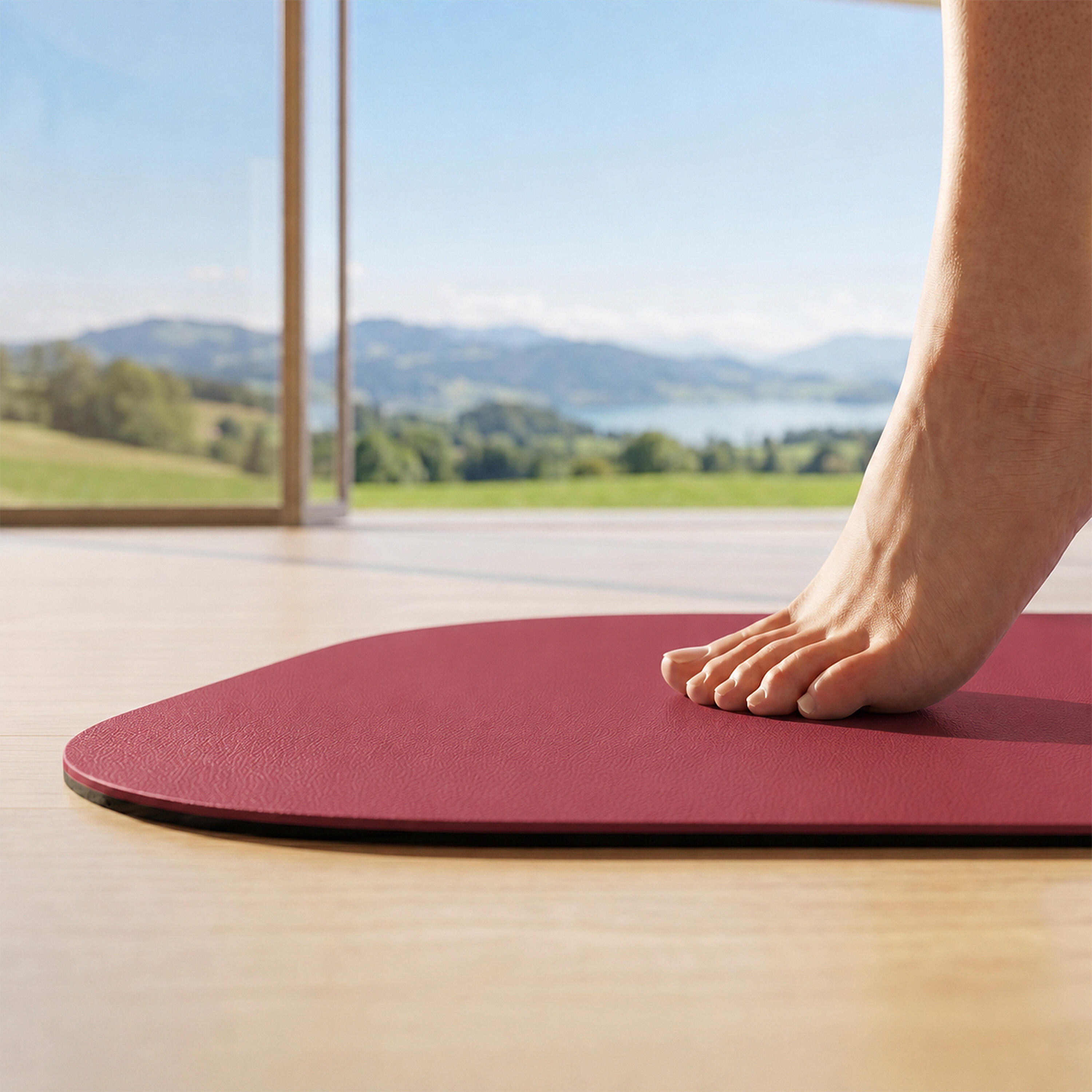 Esterilla de pilates y gimnasia de PU con base de caucho antideslizante 3/7