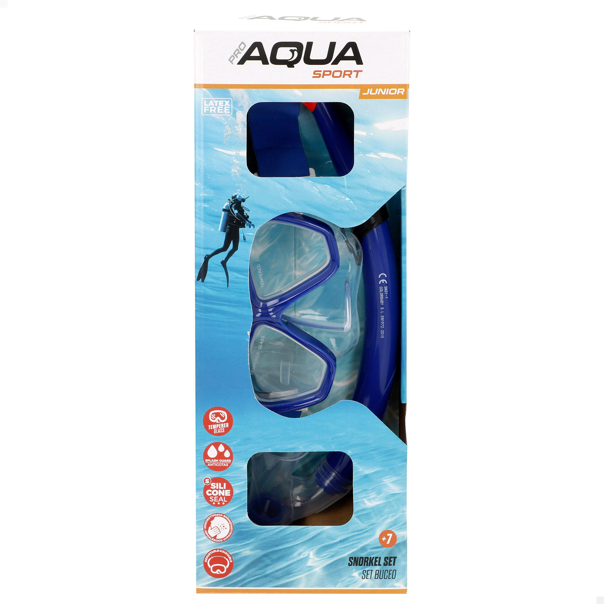 Aqua Sport Ensemble  masque en cristal avec tube en silicone +7 ans 7/7
