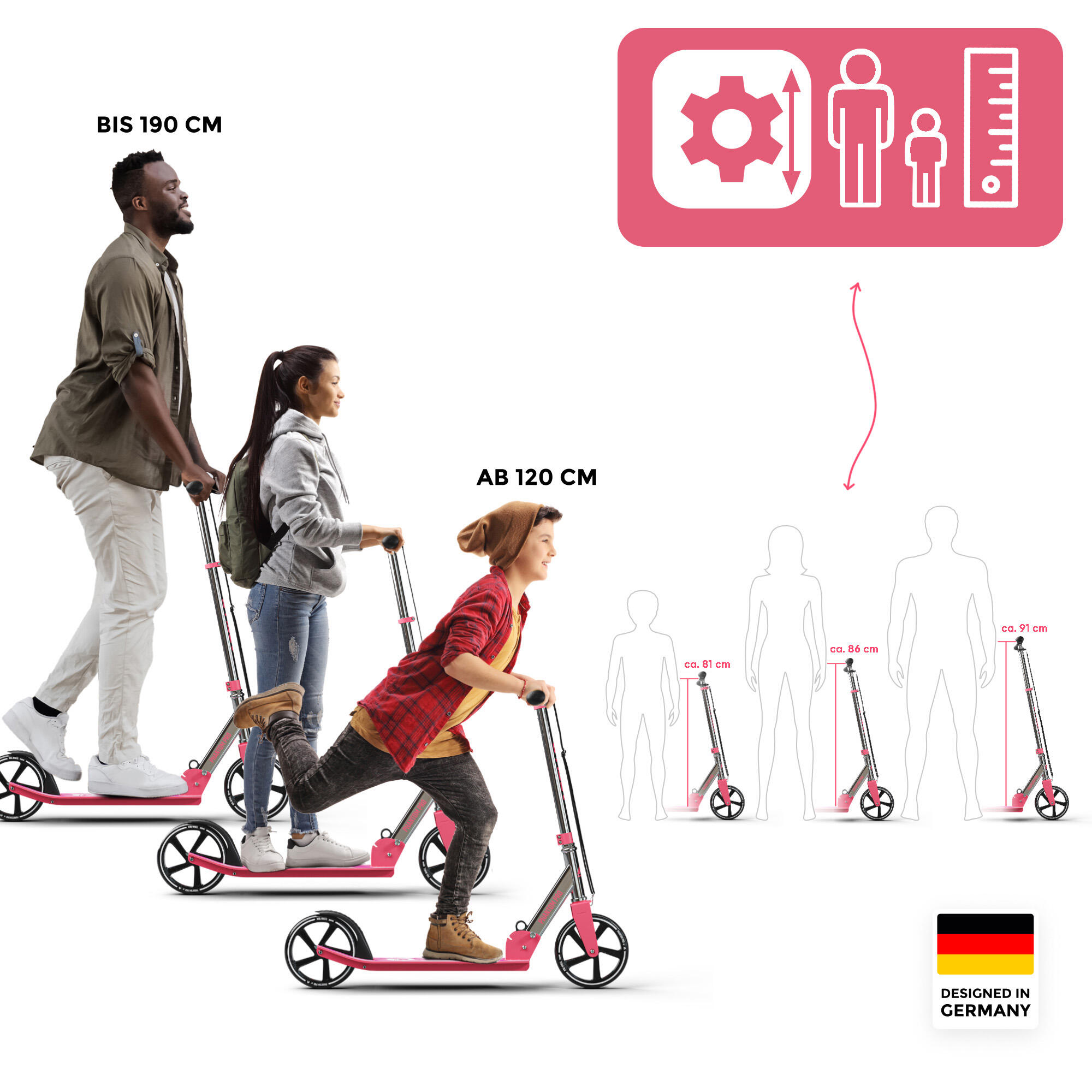 Apollo City Scooter Phantom – foldable children's scooter with 200 mm wheels 3/6