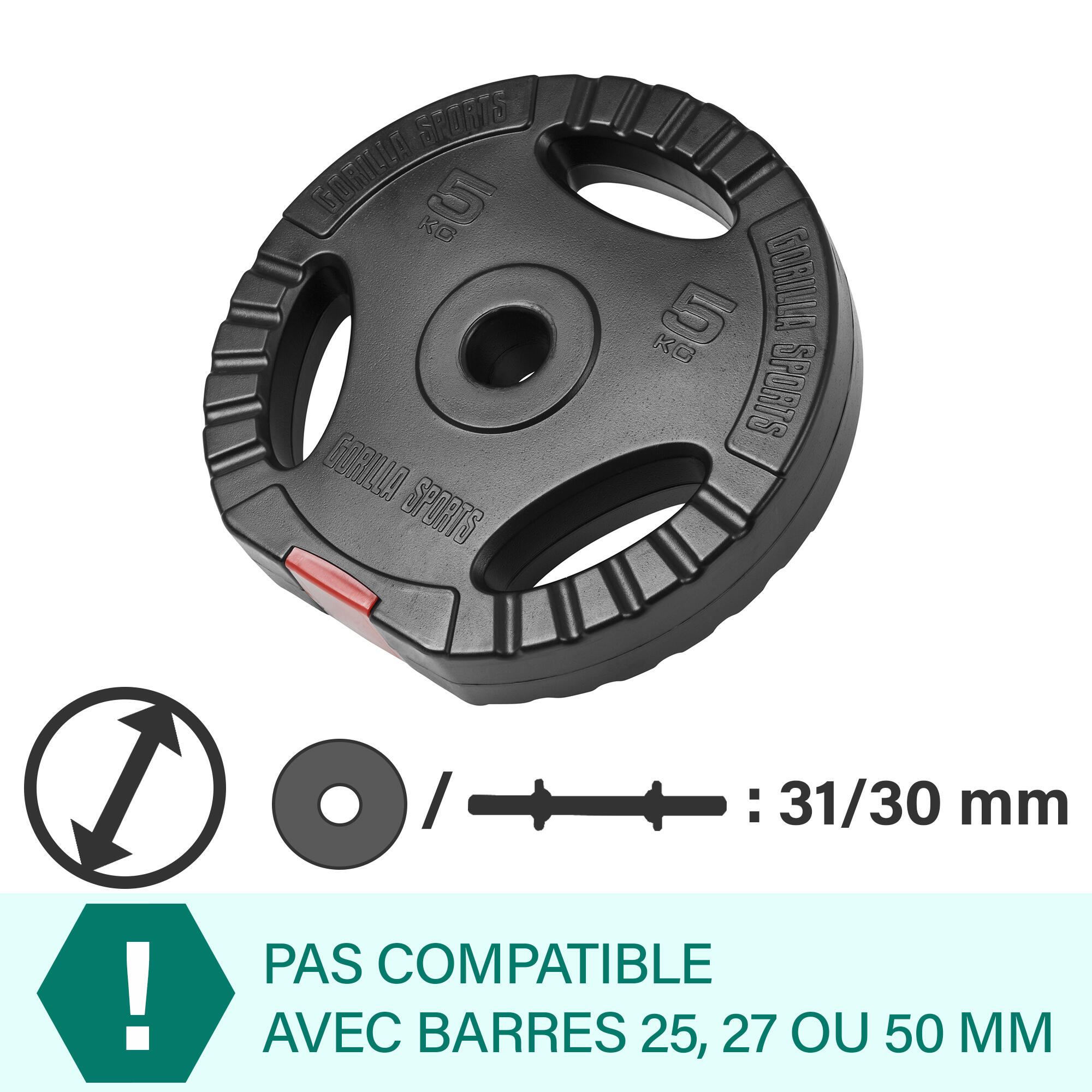 GORILLA SPORTS Gripper Kunststoff Hantelscheiben 1,25 - 15 KG 2/7