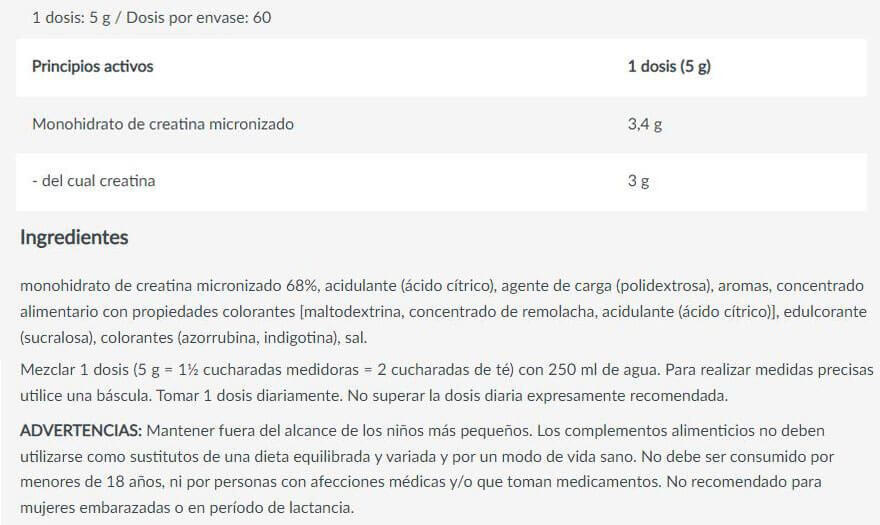 100% monohydrate de créatine - 300g de Biotech USA 2/3