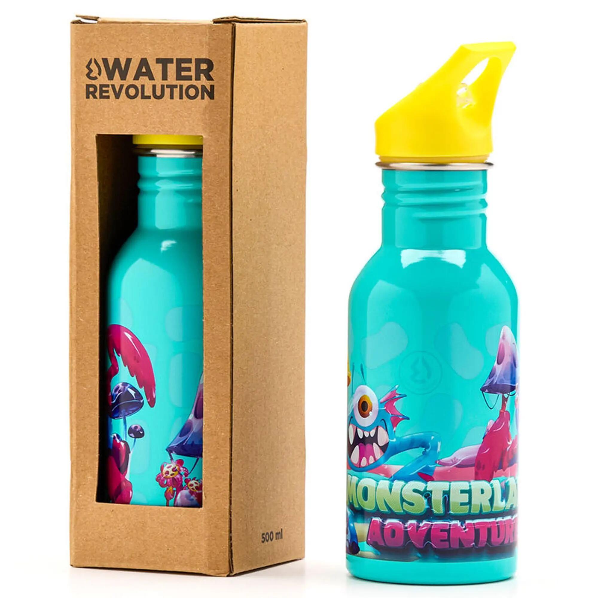 Cantil Infantil em aço inoxidável Monsterland Turquesa 0,5 L 2/2