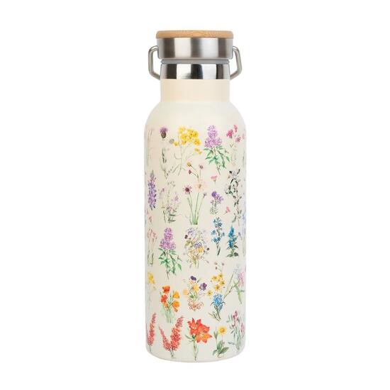Borraccia in acciaio inossidabile Wild Flowers con Tapón Hermético Blanca 05 L