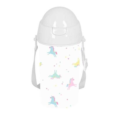 Borraccia Thermos Bambini Unicornio Rosa acciaio inossidabile con manico e