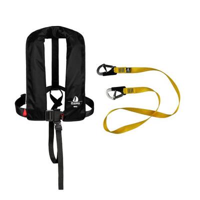 Set: automatisch reddingsvest 165n iso harness, staalblauw incl. lifeline
