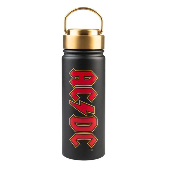 Borraccia in acciaio inossidabile AC/DC Nera con Tapón Hermético e Asa 05 L